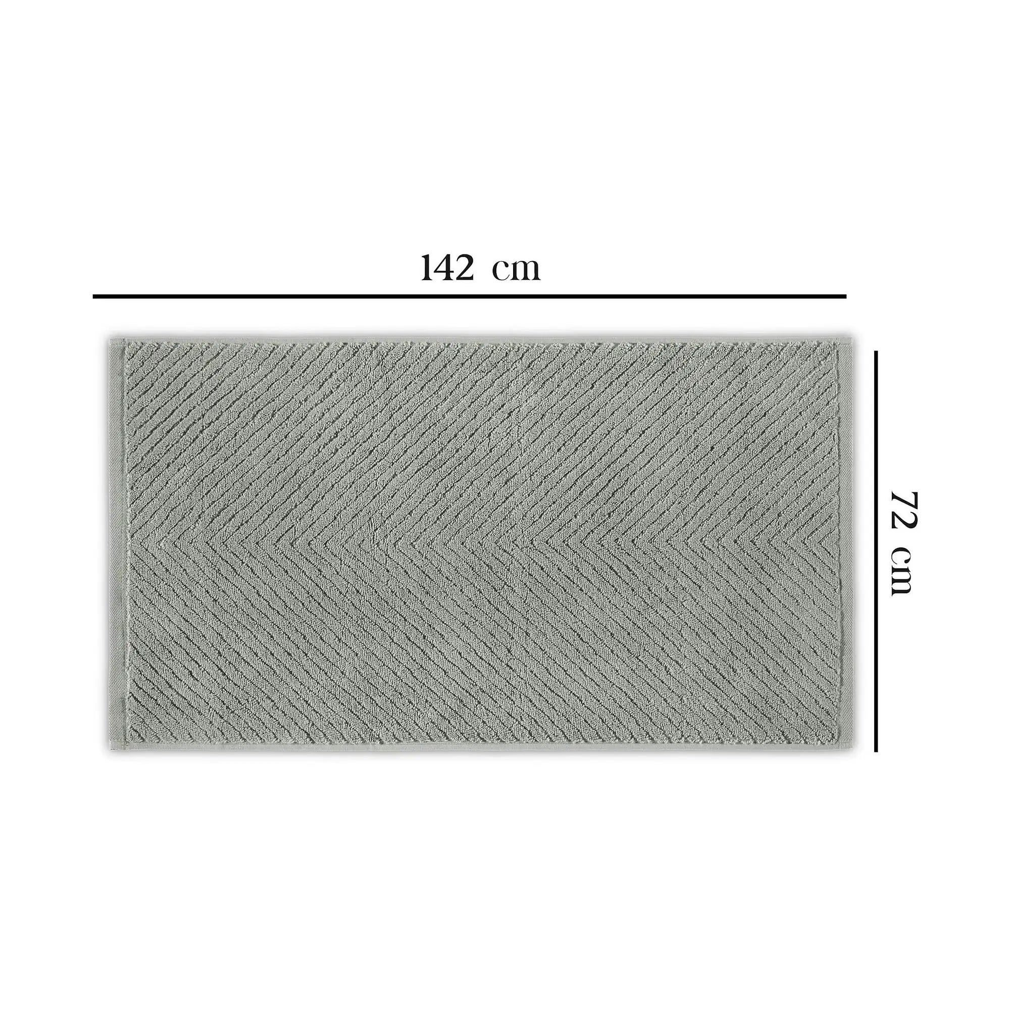 Prosop baie CHEVRON, gri, bumbac, 76x142 cm