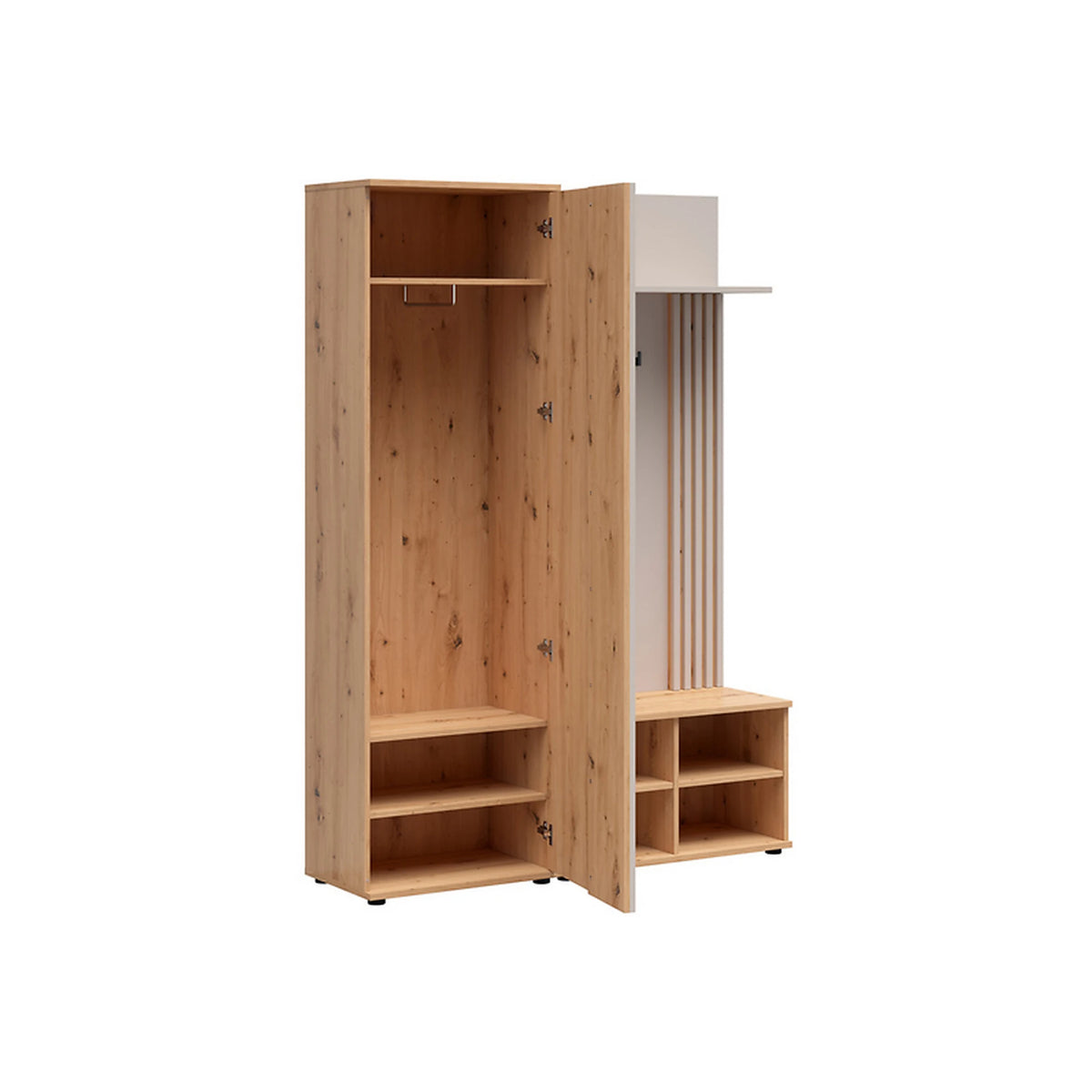 Mobilier hol pantofar BREVAS, stejar artisan/casmir, PAL, 140x40x195 cm