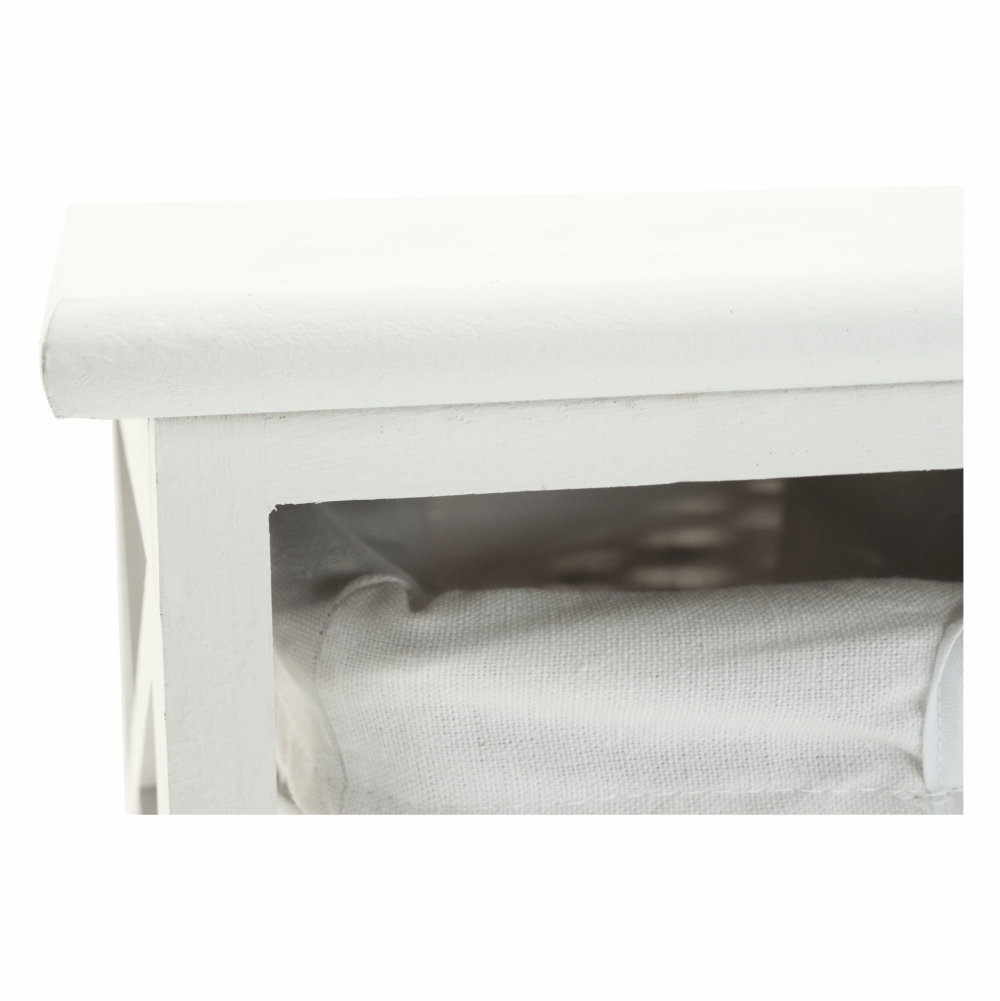 Organizator RAFAELLO 9, alb, material textil/lemn, 94x37x76 cm