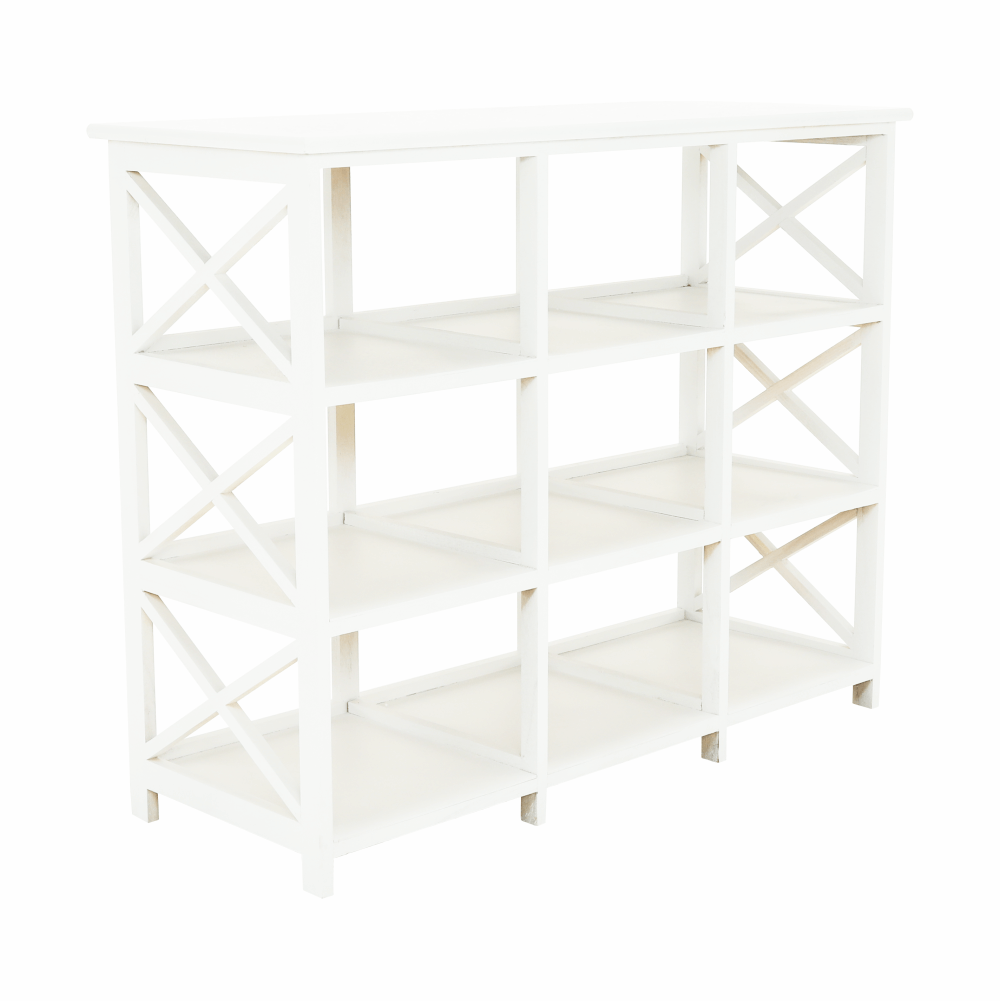 Organizator RAFAELLO 9, alb, material textil/lemn, 94x37x76 cm