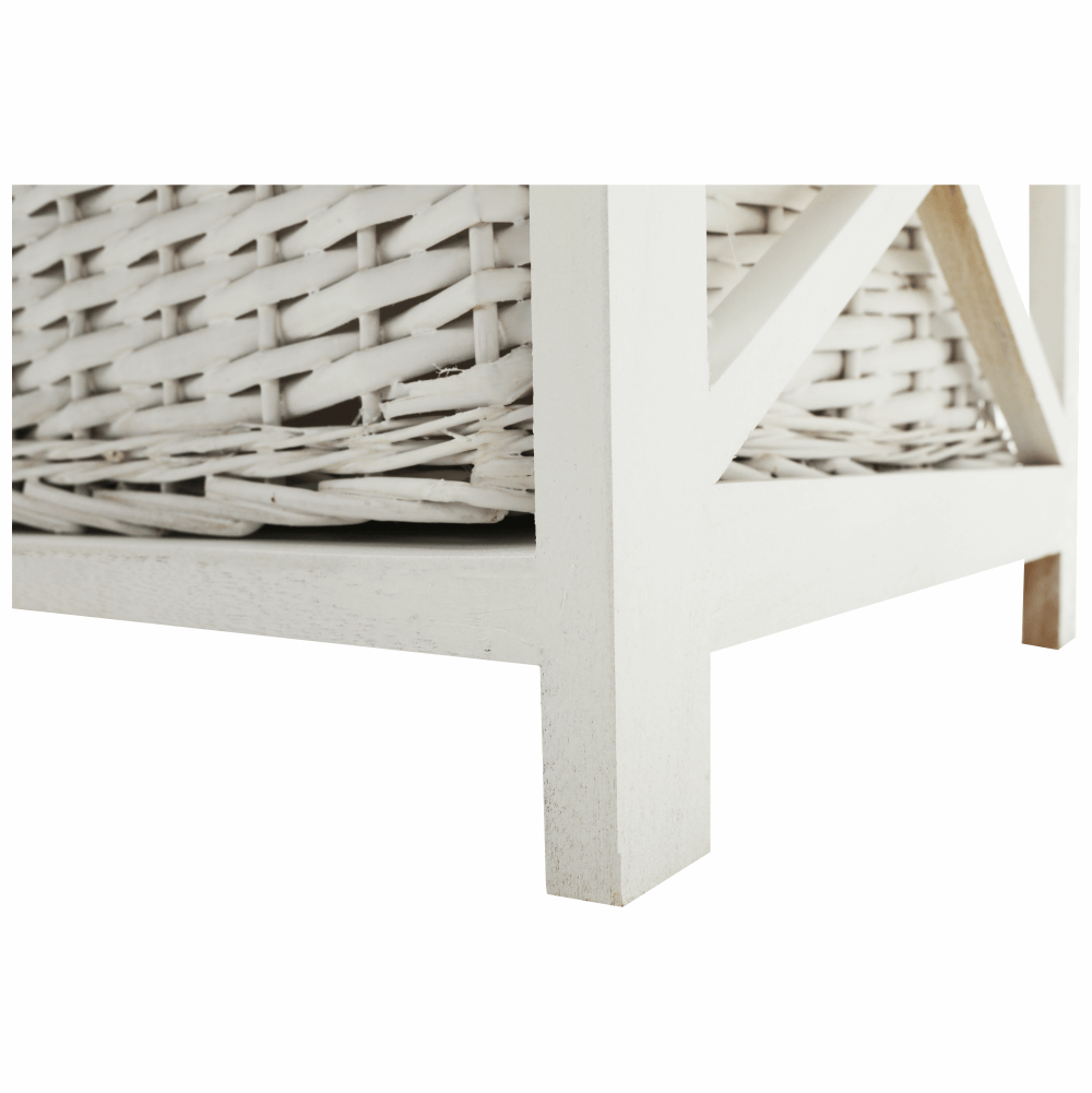 Organizator RAFAELLO 9, alb, material textil/lemn, 94x37x76 cm
