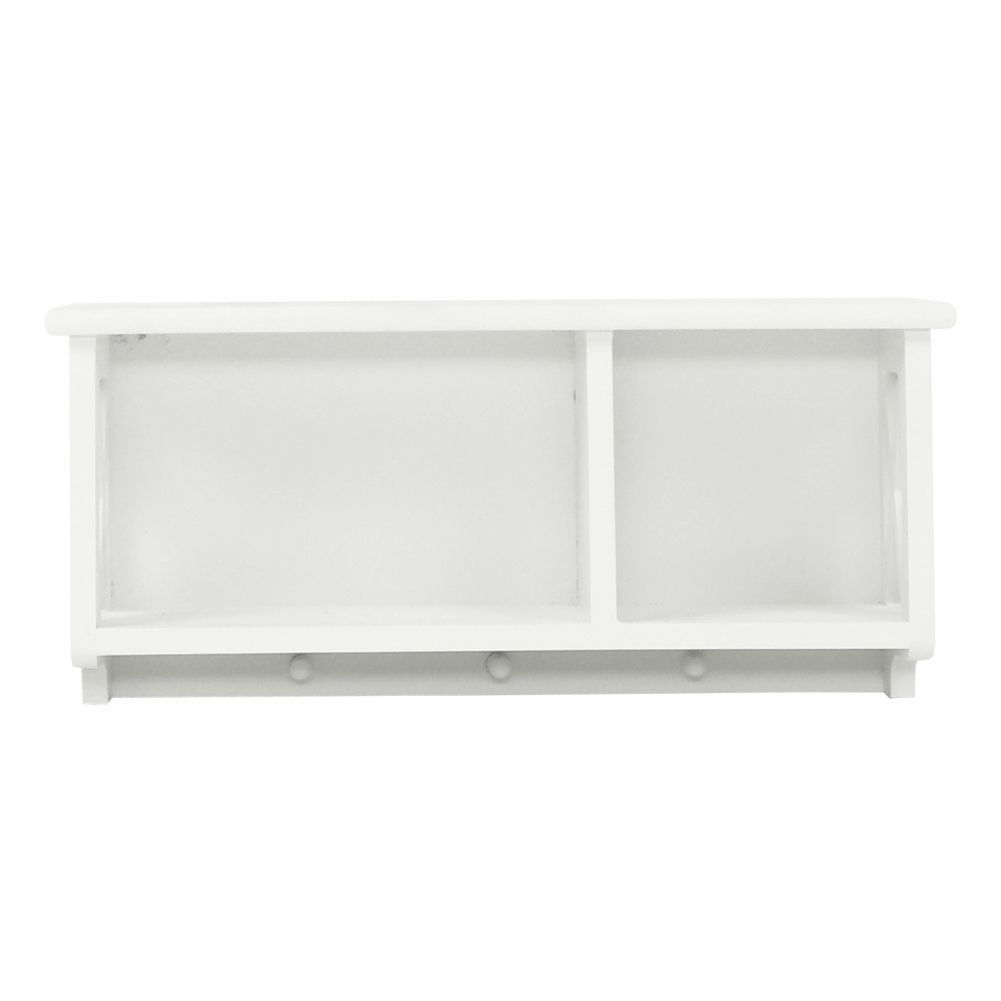 Raft RAFAELLO, alb, lemn, 55x17x25 cm