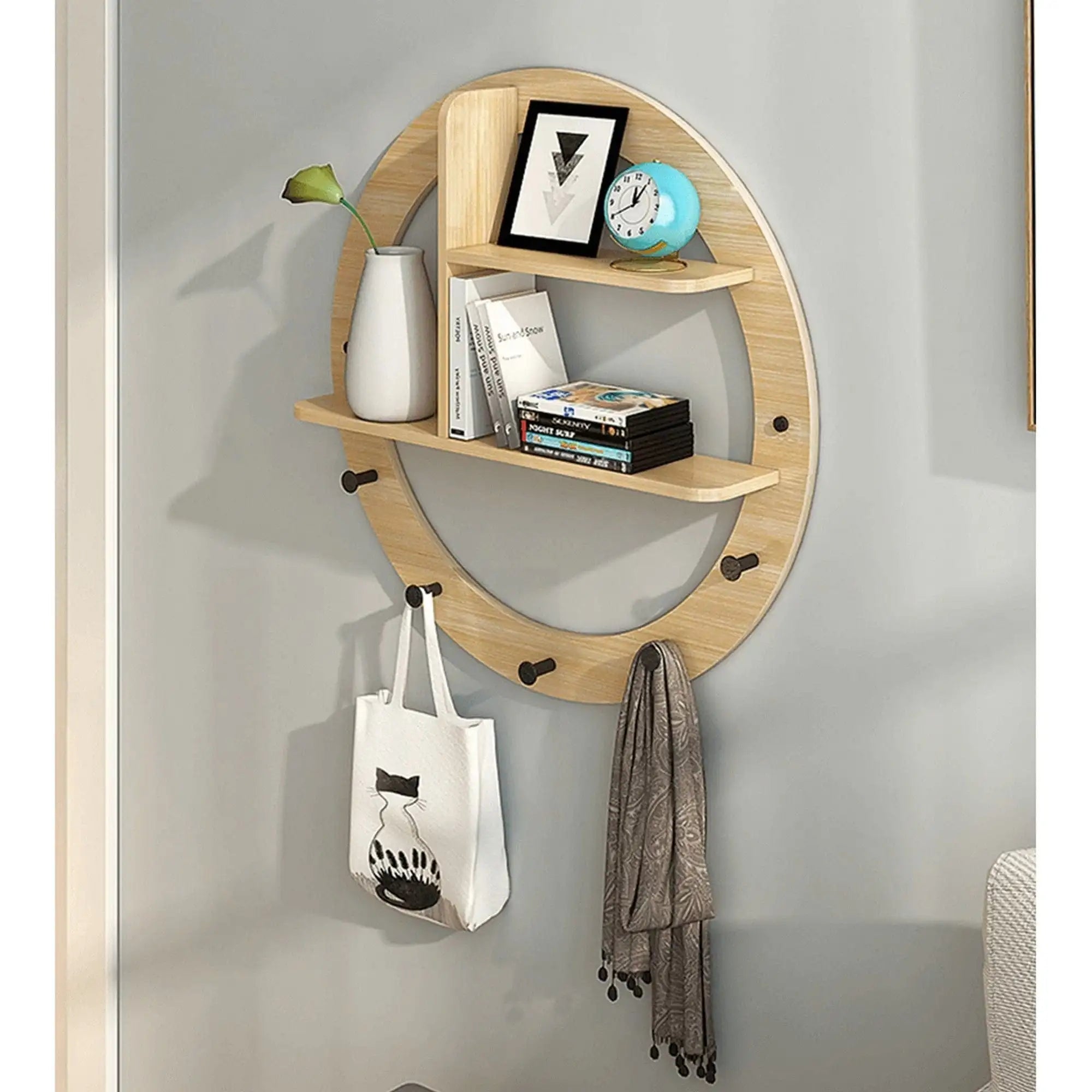 Raft ARTID TYP 1, stejar/negru, lemn/otel, 46x10x41 cm