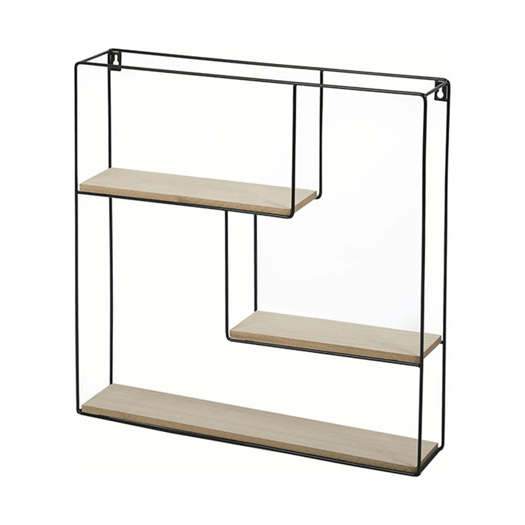 Raft DESIO TYPUL 1, stejar natural/negru, lemn/metal, 50x10x50 cm