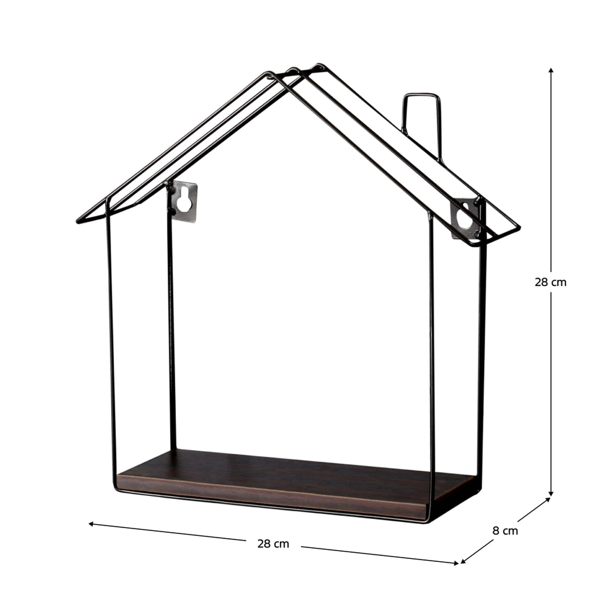Raft KASITA, nuc/negru, 28x8x28 cm