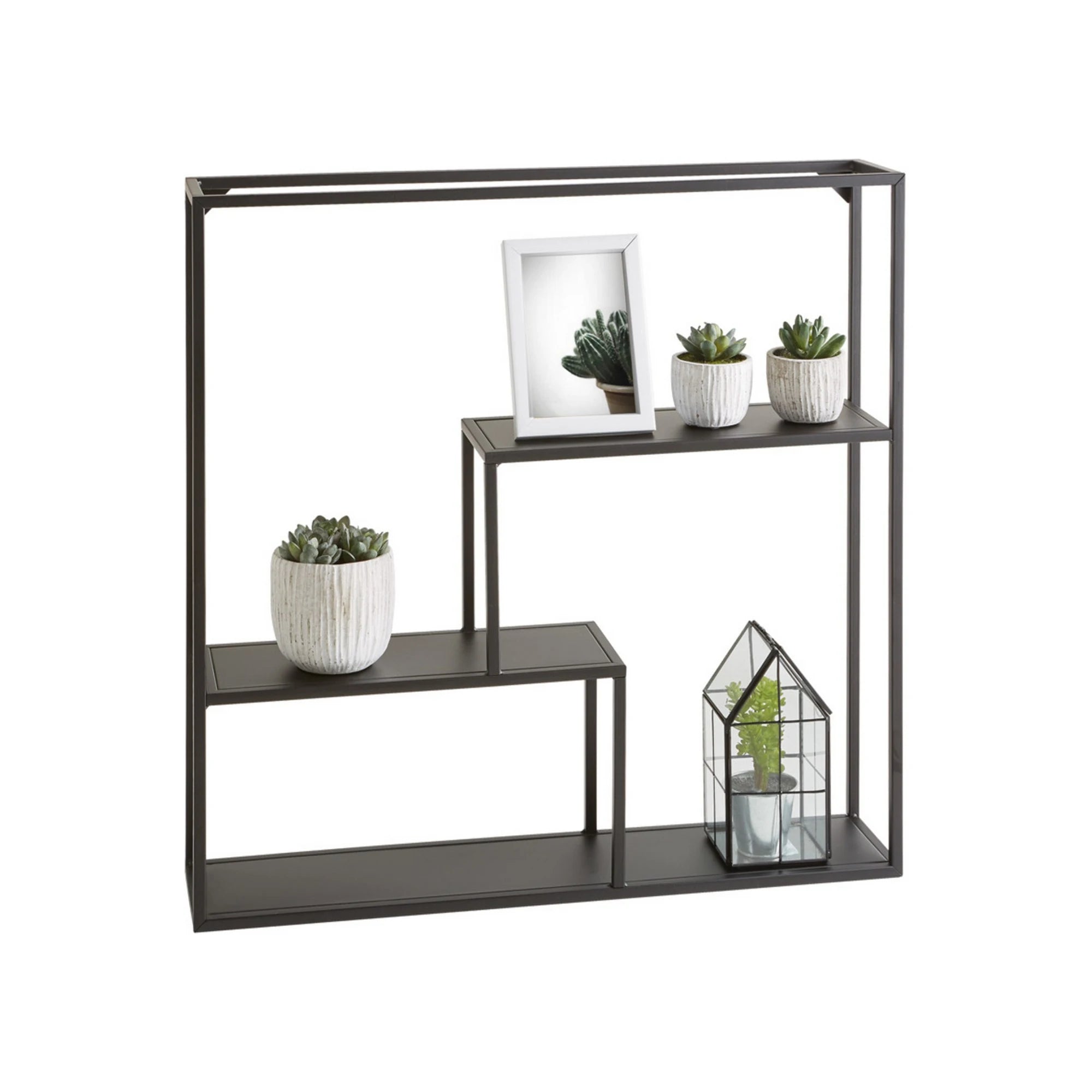 Raft LARS, negru, metal, 60x13x60 cm