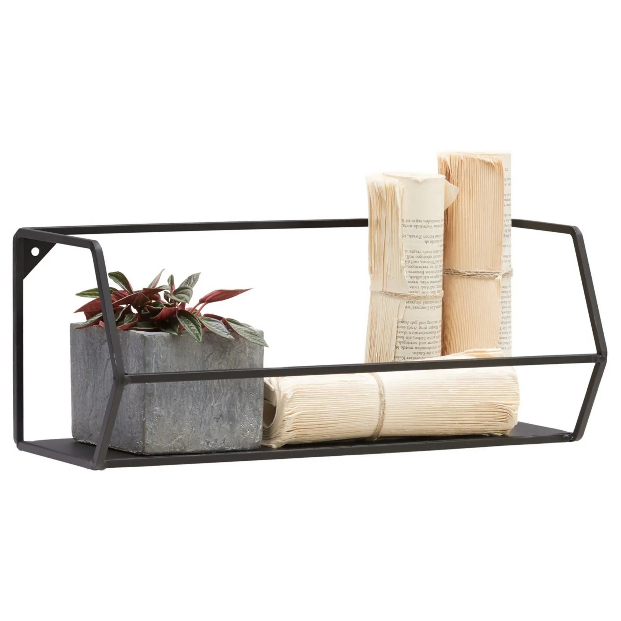 Raft NORA, negru, metal, 40x16x16 cm