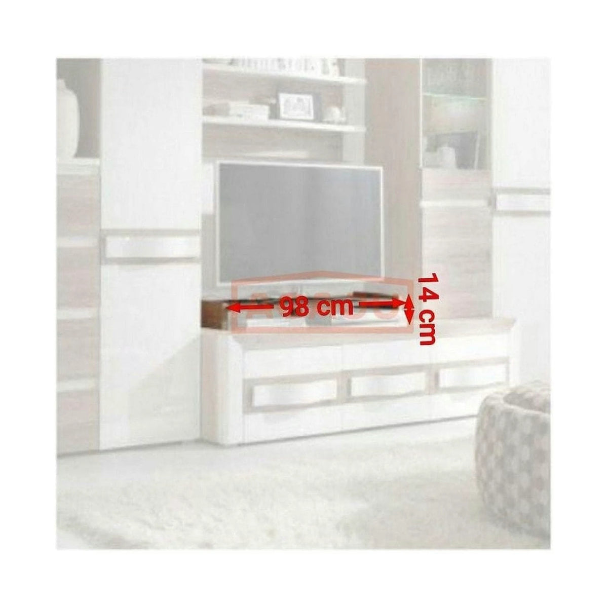 Raft PASSIONATA PS7, maro deschis, PAL laminat, 98x37x14 cm
