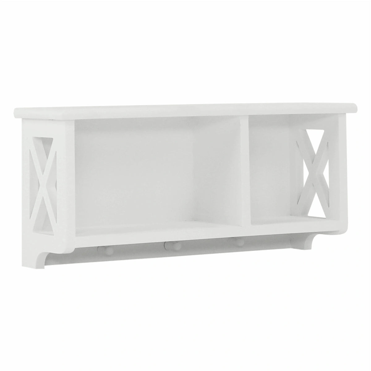 Raft RAFAELLO, alb, lemn, 55x17x25 cm