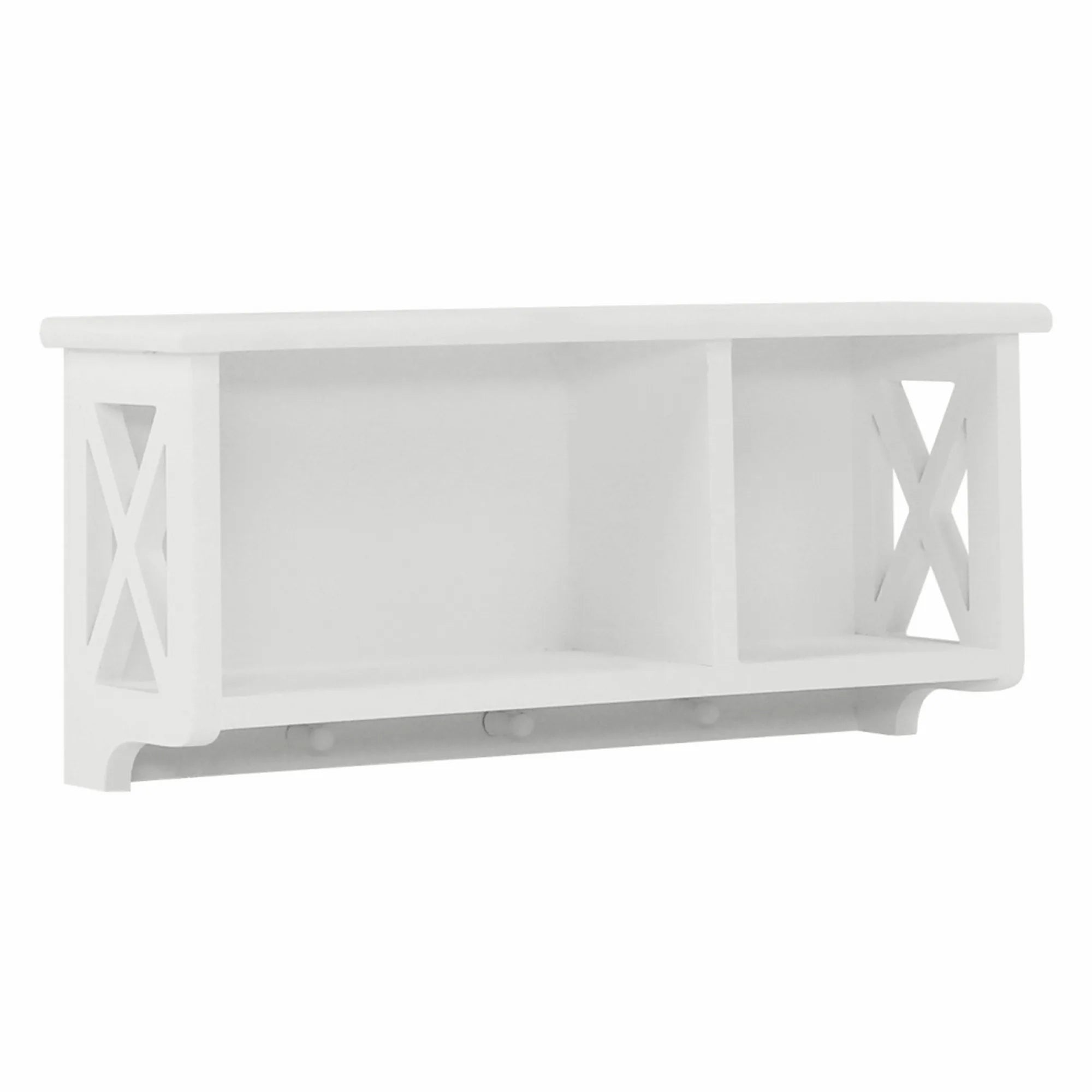 Raft RAFAELLO, alb, lemn, 55x17x25 cm