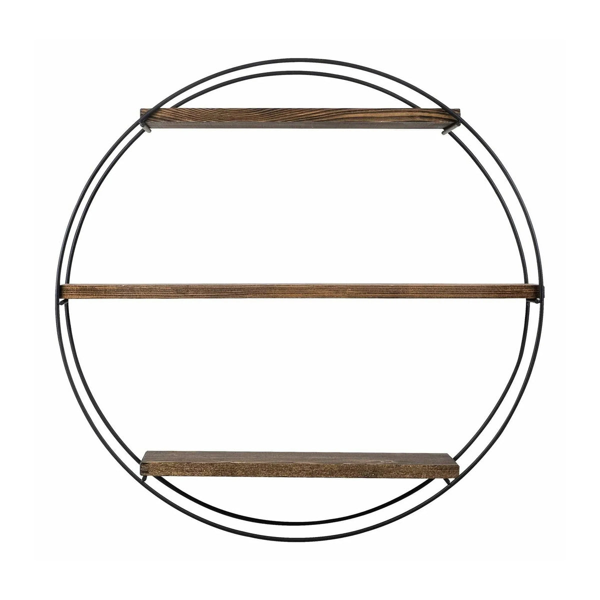 Raft TULIPA, nuc/negru, lemn/metal, 60x15x60 cm