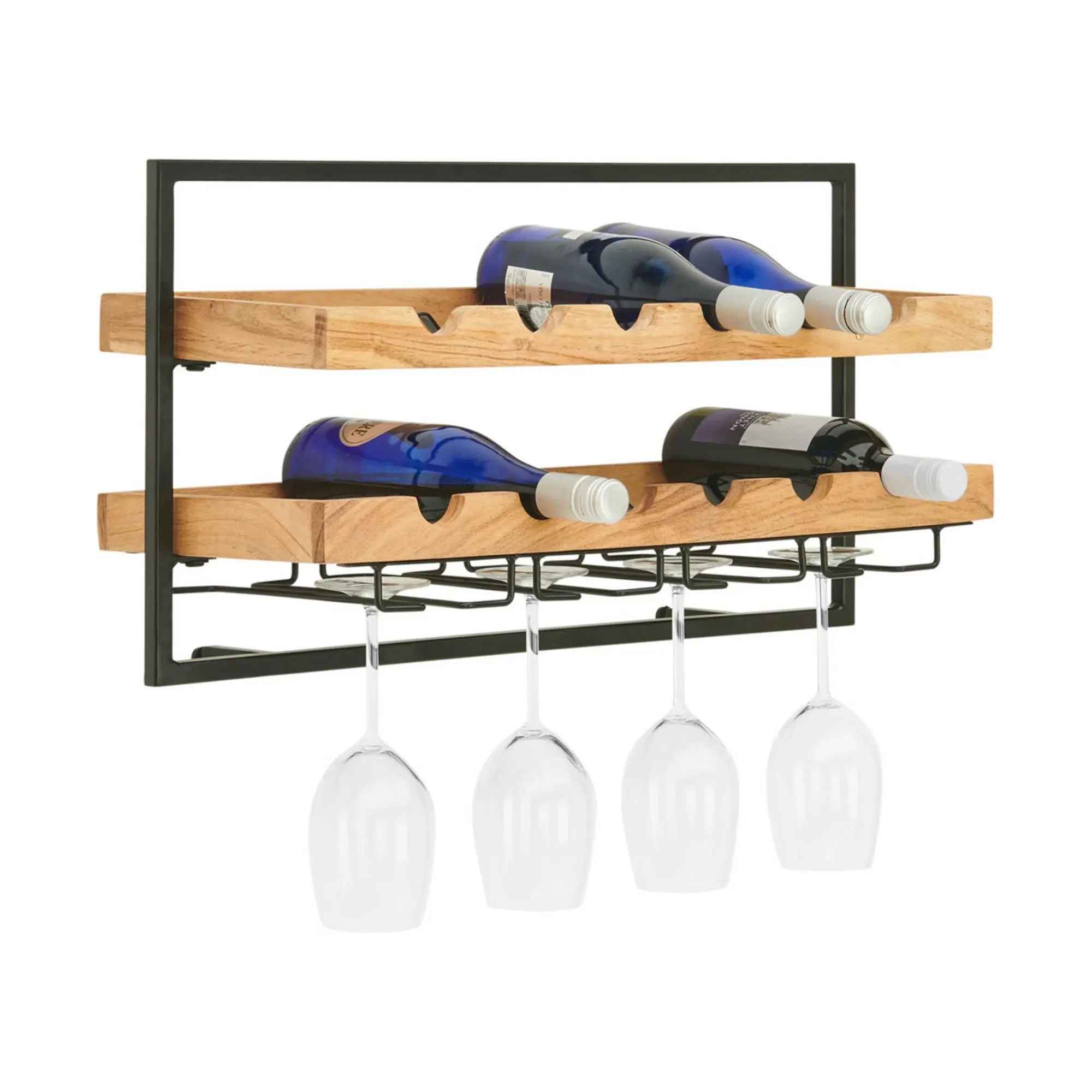 Raft VALO, stejar/negru, lemn/metal, 35x25x65 cm