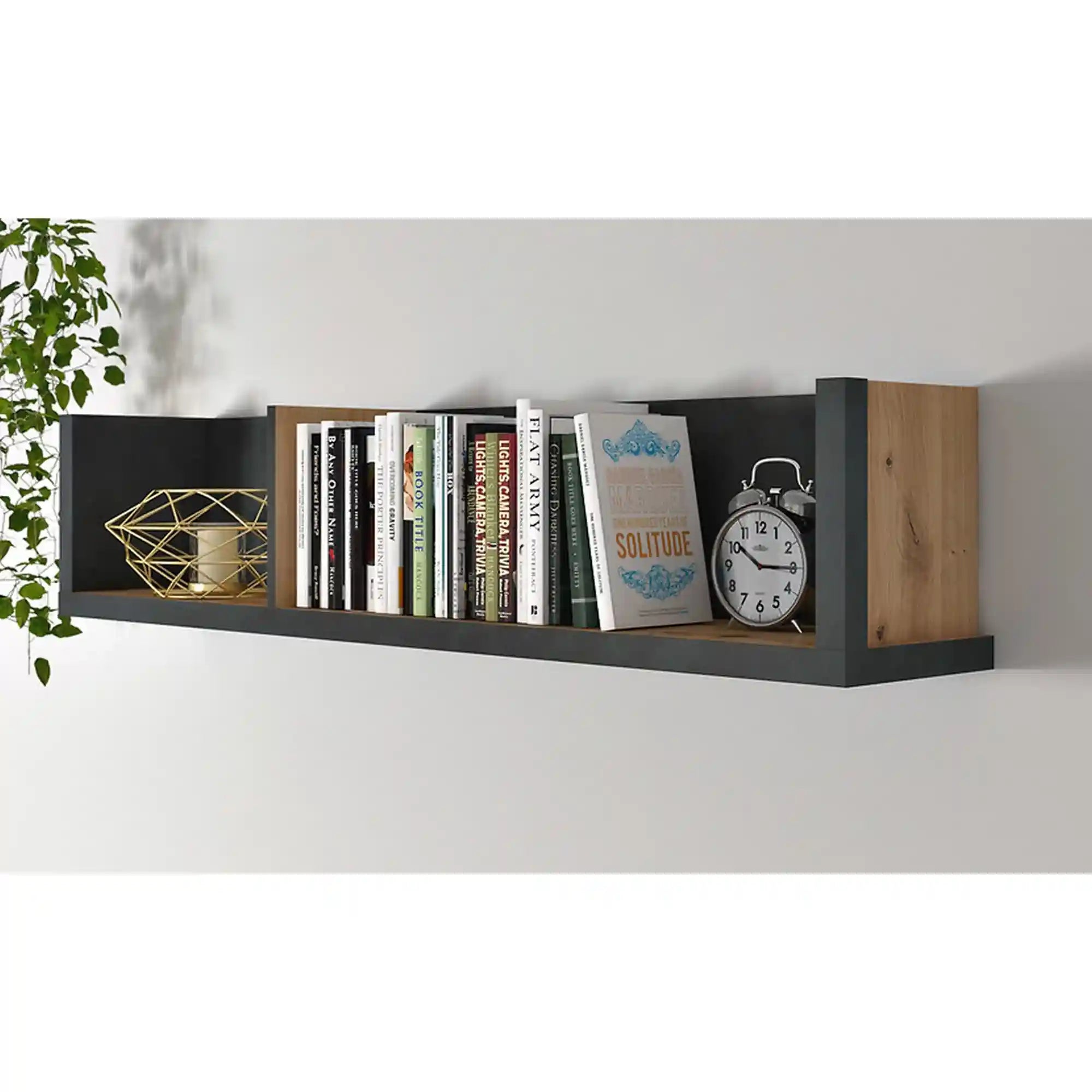 Raft WESTON, maro/gri grafit, PAL, 120x22x25 cm