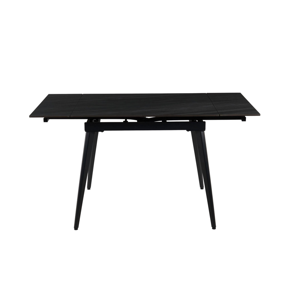 Masa extensibila REEF, gri antracit cu efect de piatra/negru, ceramica/metal, 90/140x70x75 cm