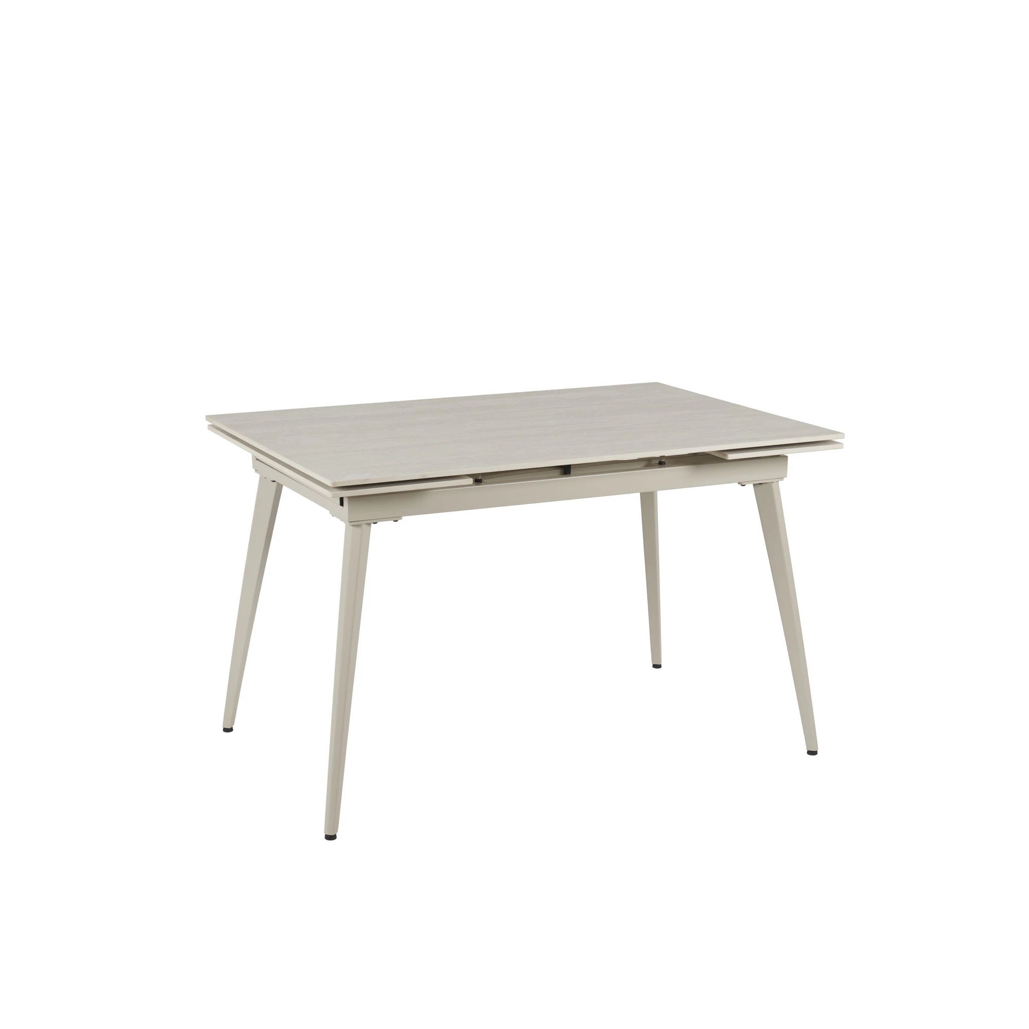 Masa extensibila REEF, grej cu efect de piatra travertin, ceramica/metal, 120/180x80x76 cm