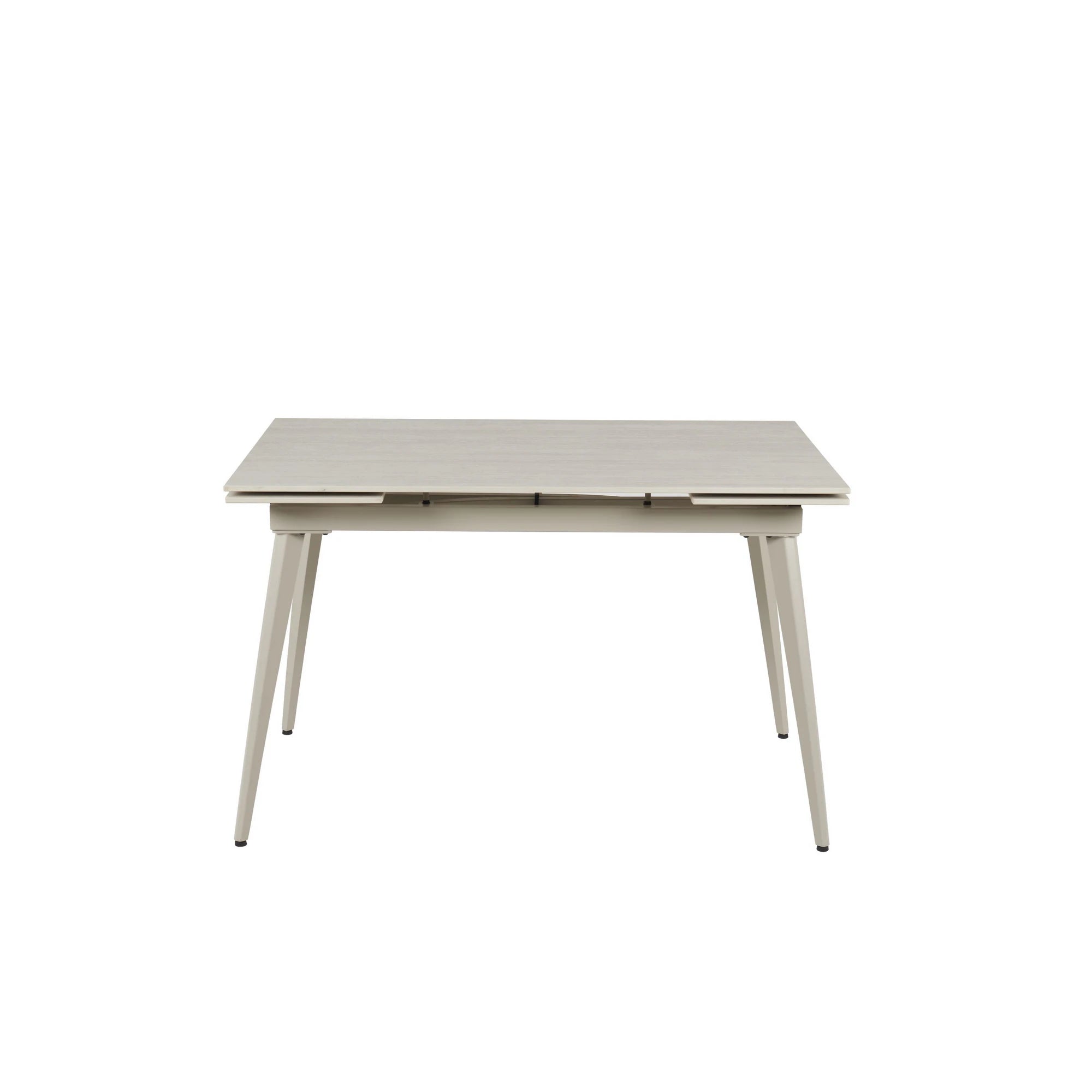 Masa extensibila REEF, grej cu efect de piatra travertin, ceramica/metal, 120/180x80x76 cm