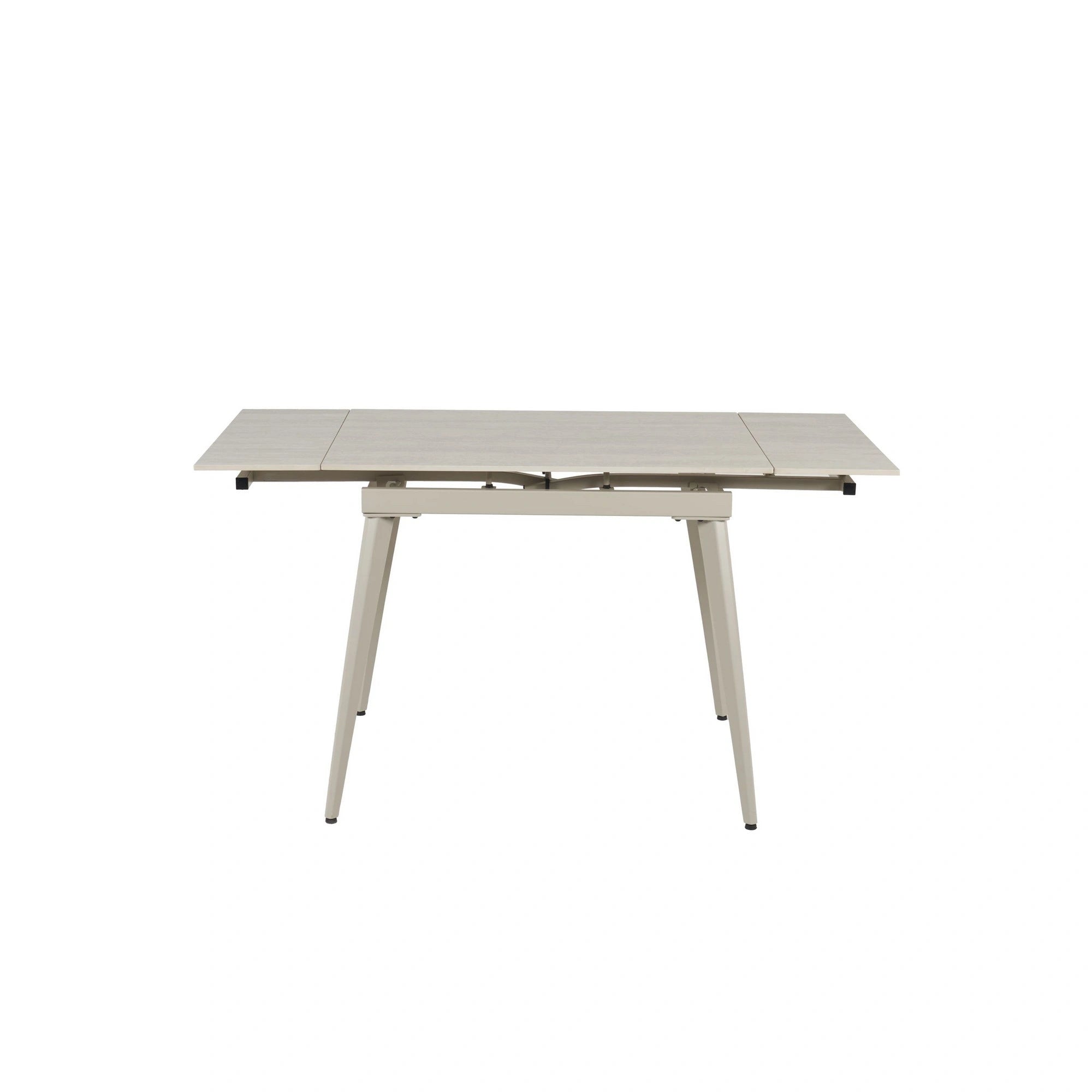 Masa extensibila REEF, bej cu efect de piatra travertin, ceramica/metal, 90/140x70x75 cm