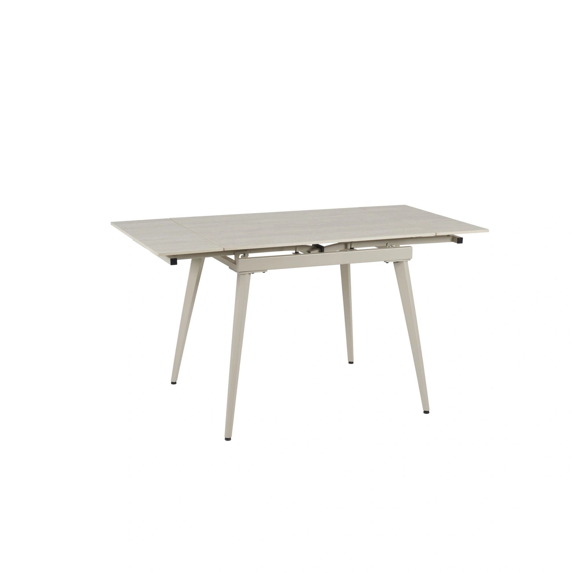 Masa extensibila REEF, bej cu efect de piatra travertin, ceramica/metal, 90/140x70x75 cm