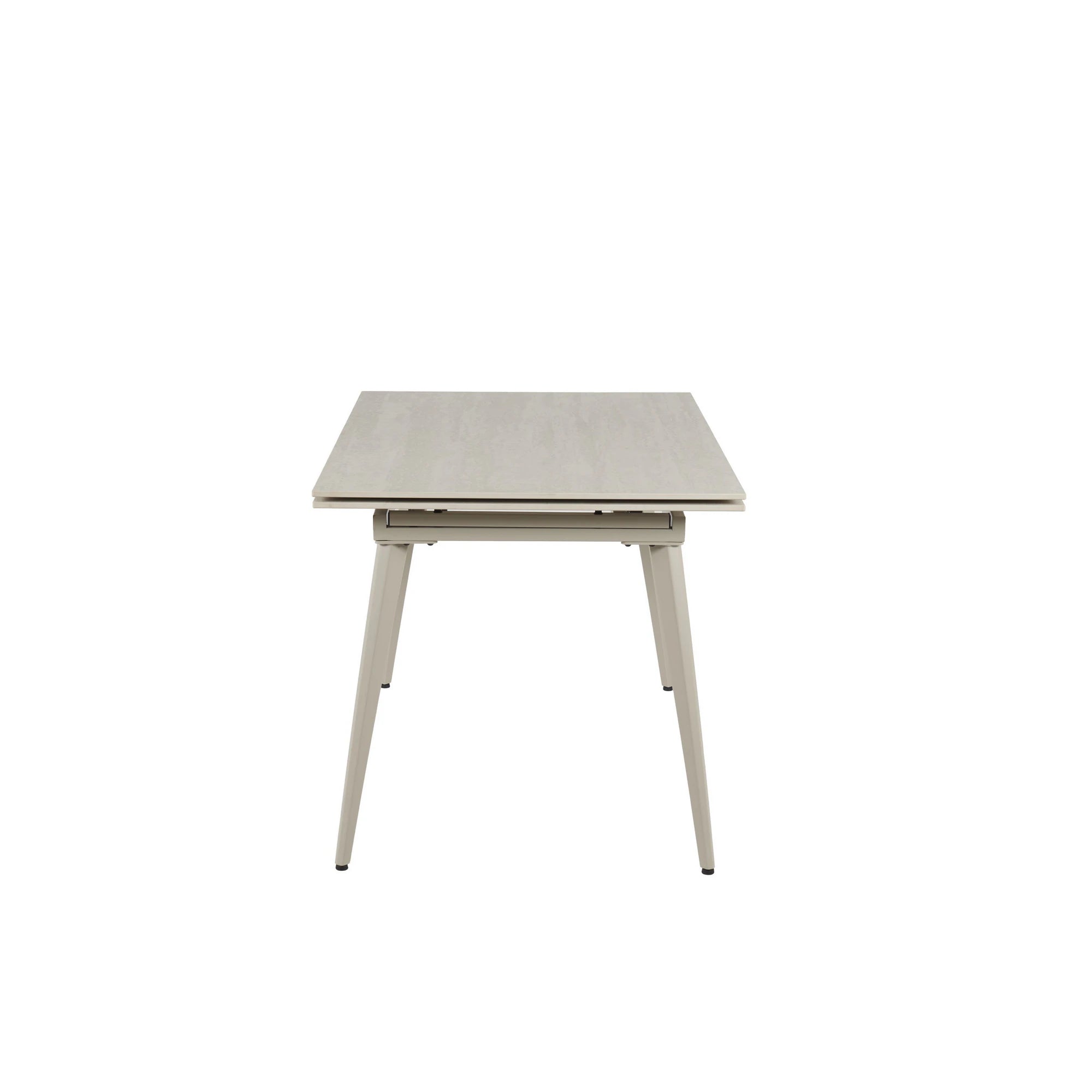 Masa extensibila REEF, grej cu efect de piatra travertin, ceramica/metal, 120/180x80x76 cm