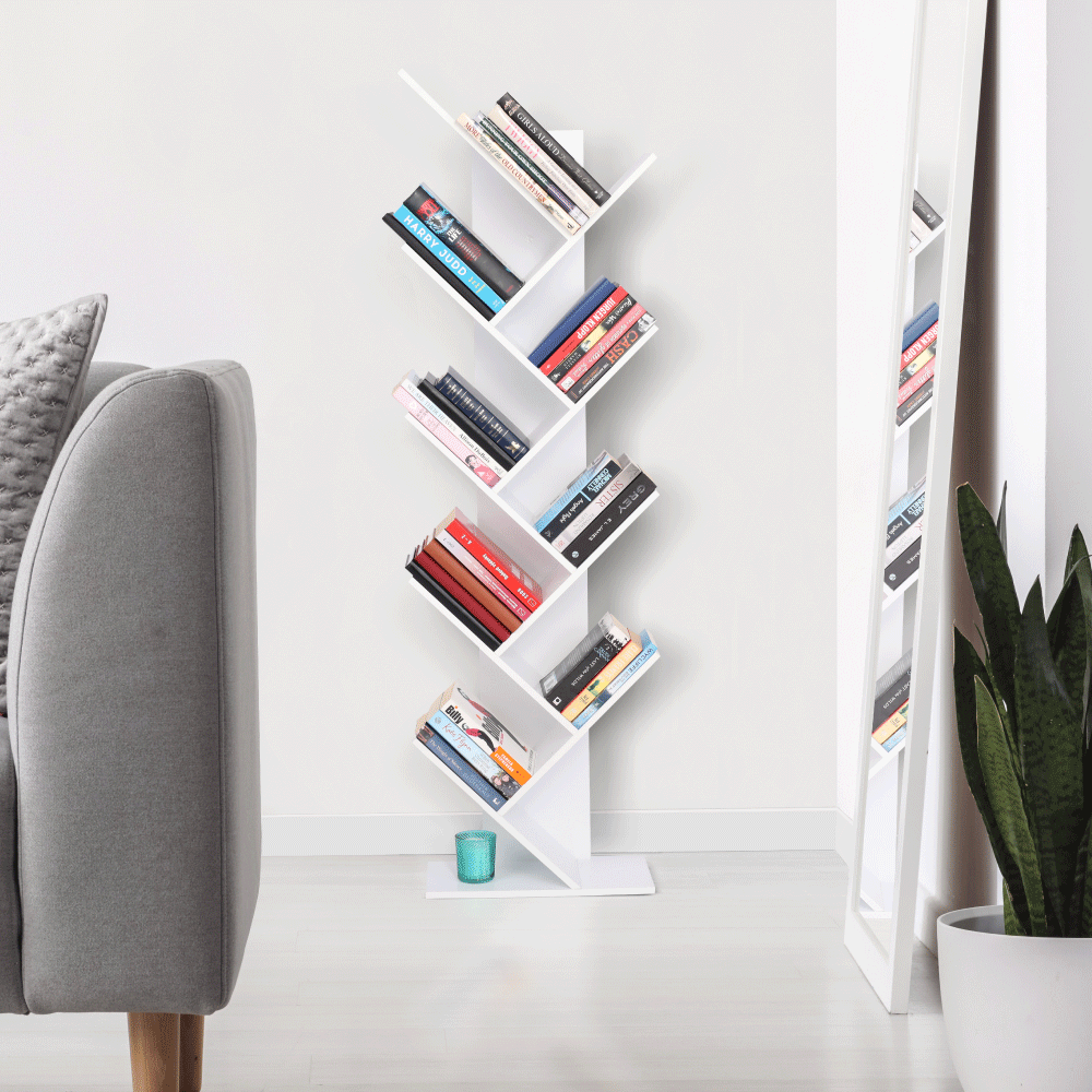 Biblioteca BAKI NEW TYP 1, alb, DTD laminat, 43x20x144 cm
