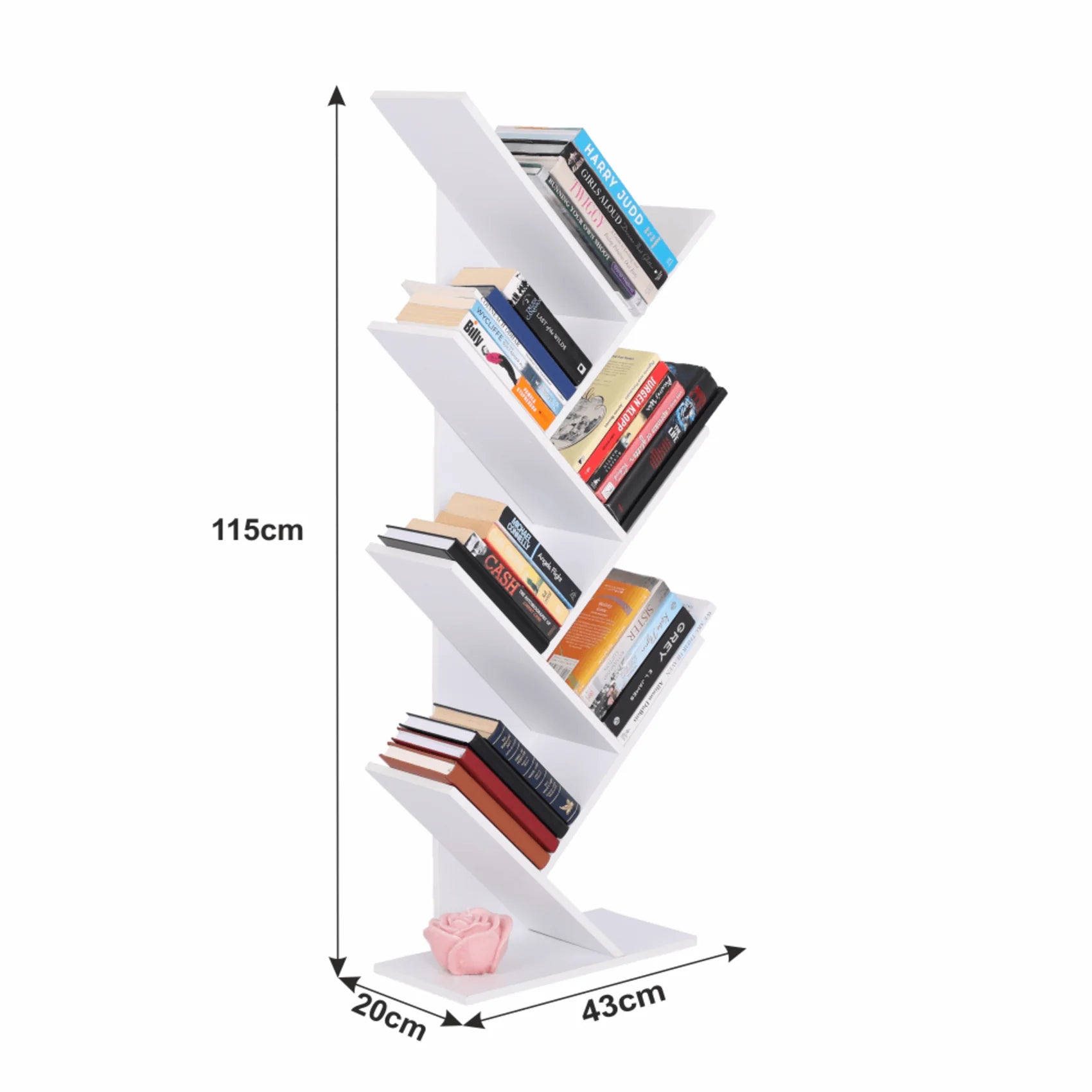Biblioteca BAKI NEW TYP 2, alb, DTD laminat, 40x20x115 cm
