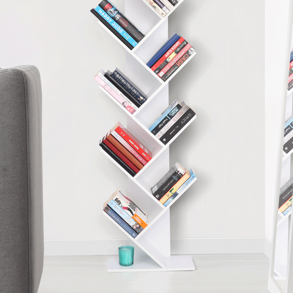 Biblioteca BAKI NEW TYP 1, alb, DTD laminat, 43x20x144 cm