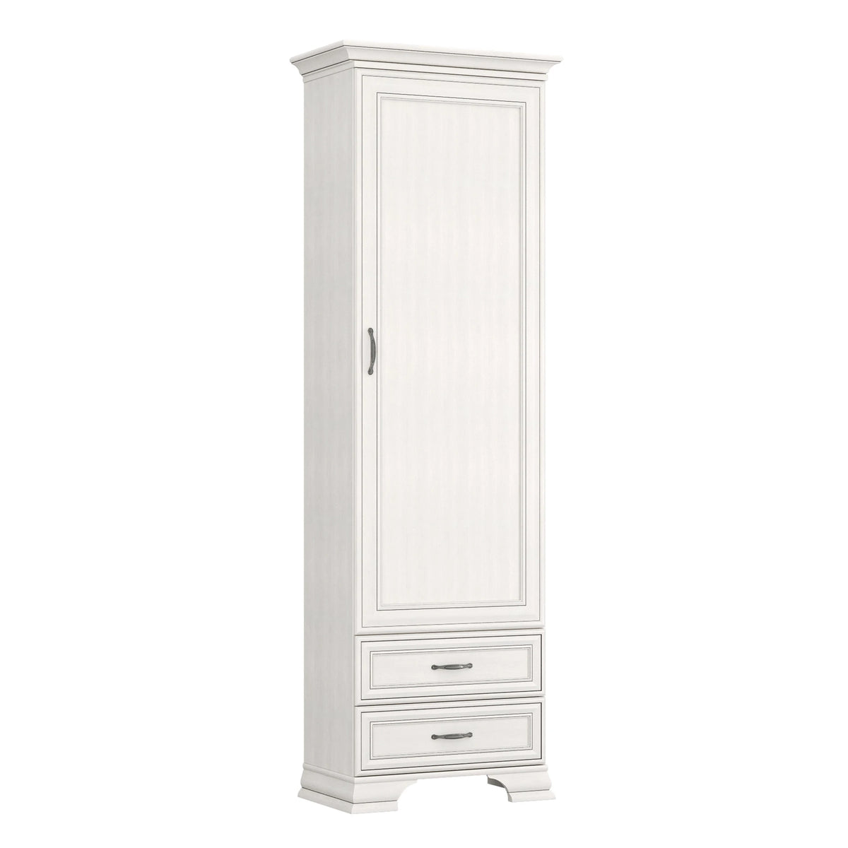 Dulap TIFFANY, crem, PAL laminat, cu o usa si 2 sertare, 69x40x212 cm