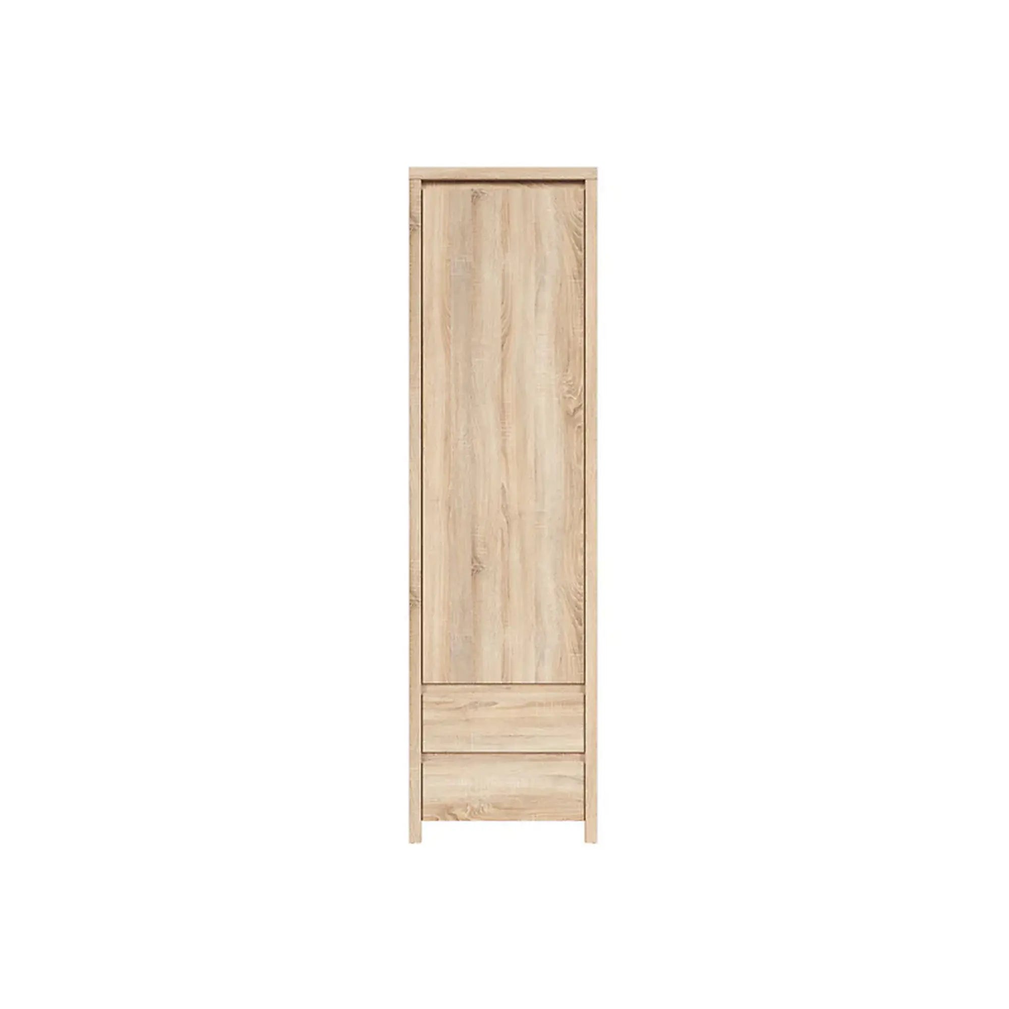 Dulap KASPIAN, stejar sonoma, PAL, cu o usa si 2 sertare, 56x40x201 cm