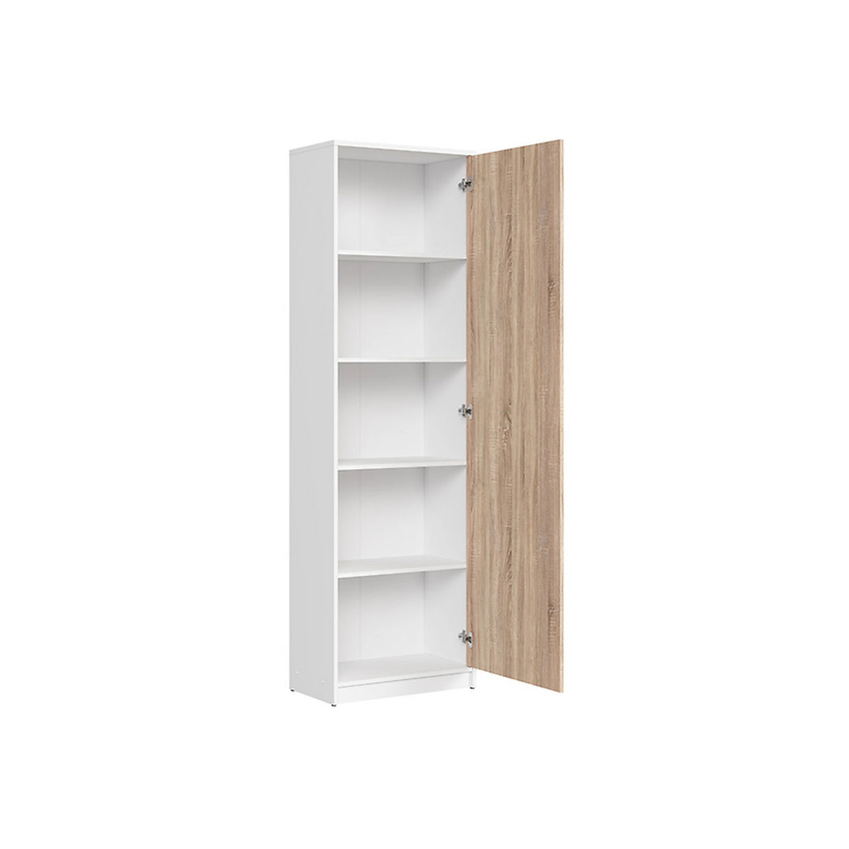 Dulap NEPO PLUS, alb/stejar sonoma, PAL, cu o usa, 60x34x197 cm
