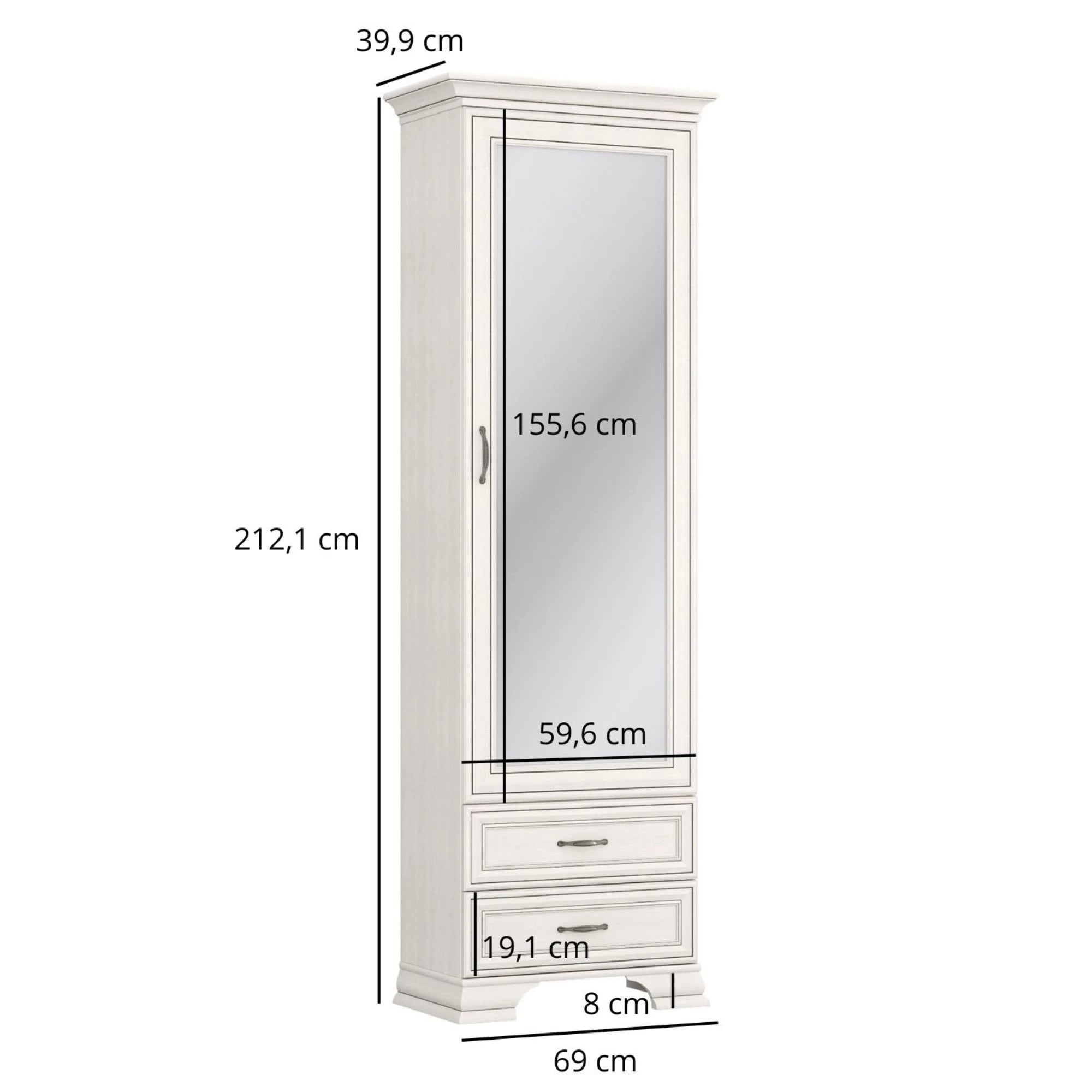 Mobila hol clasica TIFFANY II, grej, PAL laminat, 4 piese