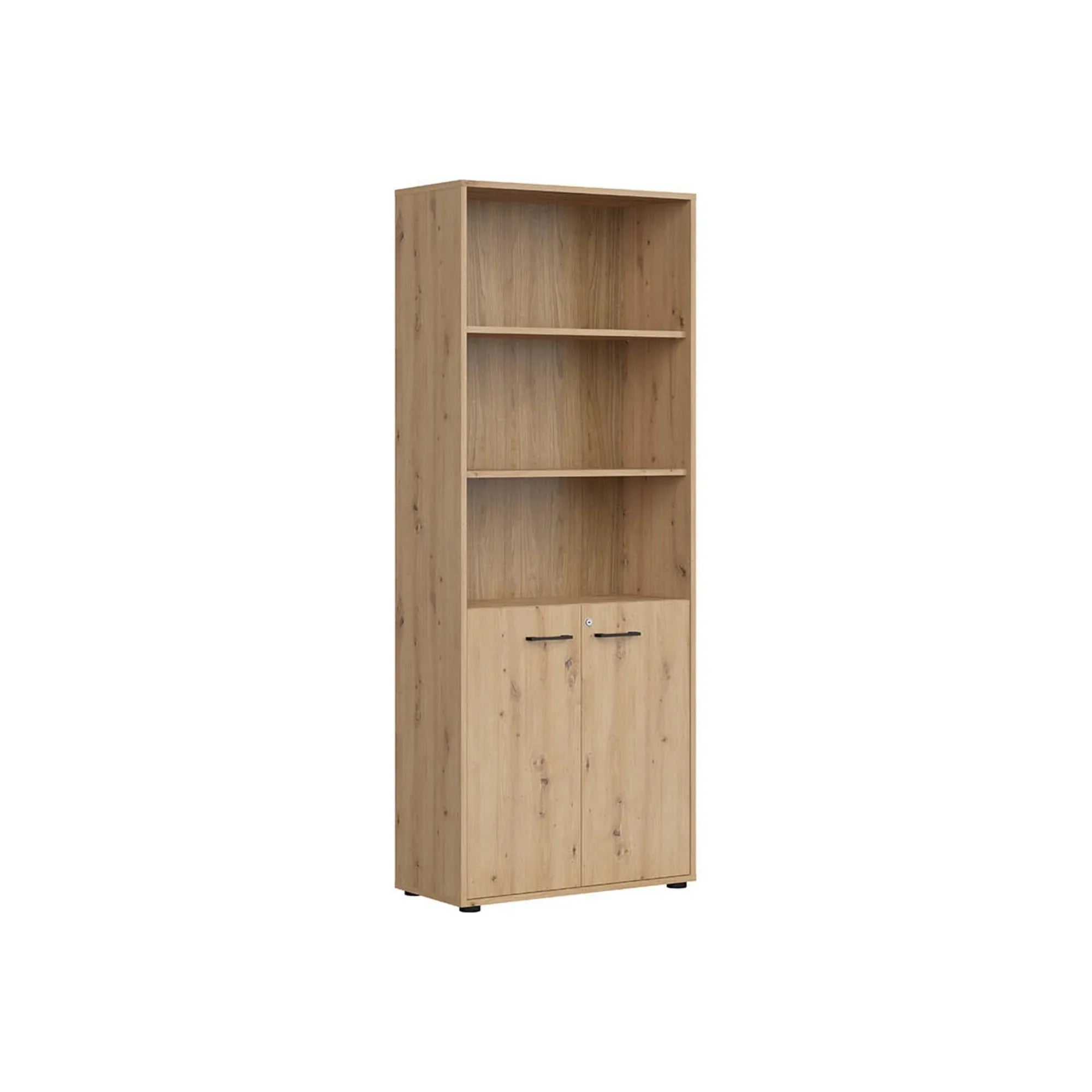 Biblioteca SPACE OFFICE, stejar artisan, PAL laminat, 80x37x203 cm