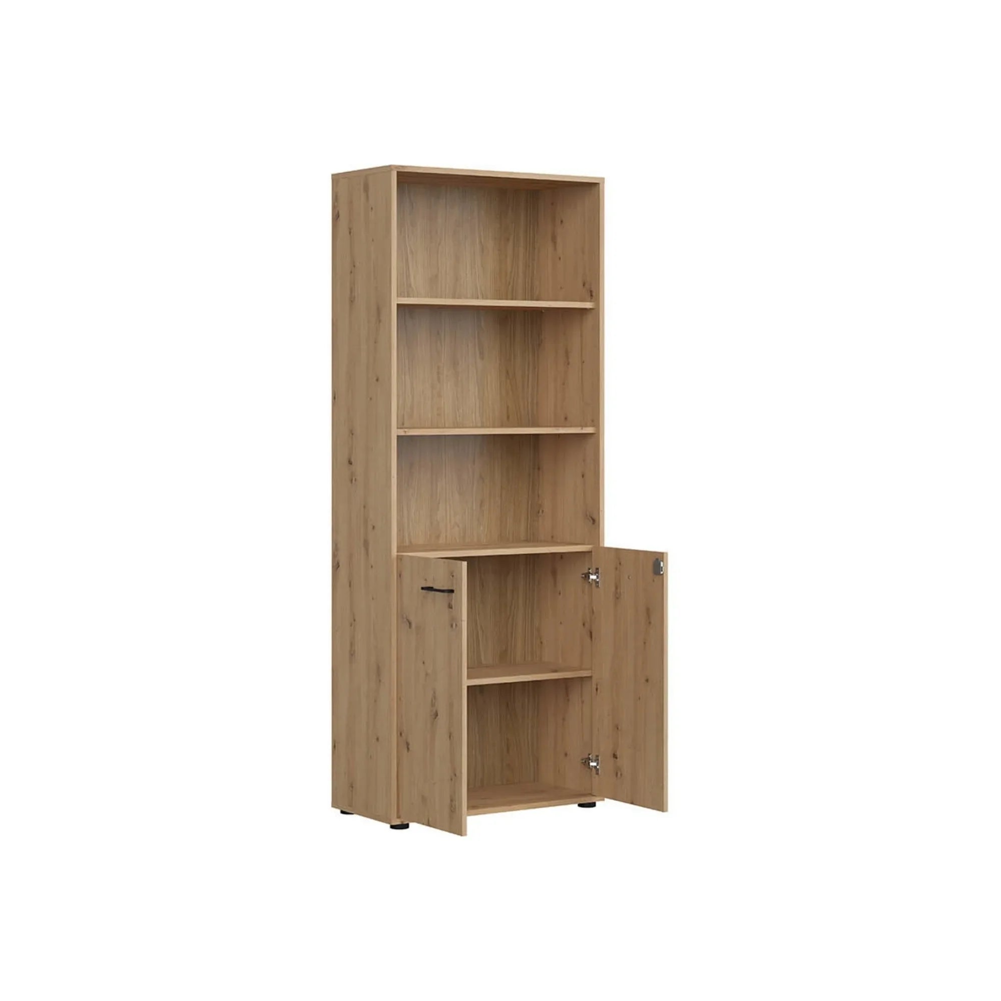 Biblioteca SPACE OFFICE, stejar artisan, PAL laminat, 80x37x203 cm
