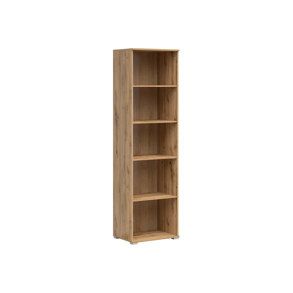 Set dormitor ZELE, stejar wotan, pat 160x200, 2 dulapuri, 2 noptiere, biblioteca si polita