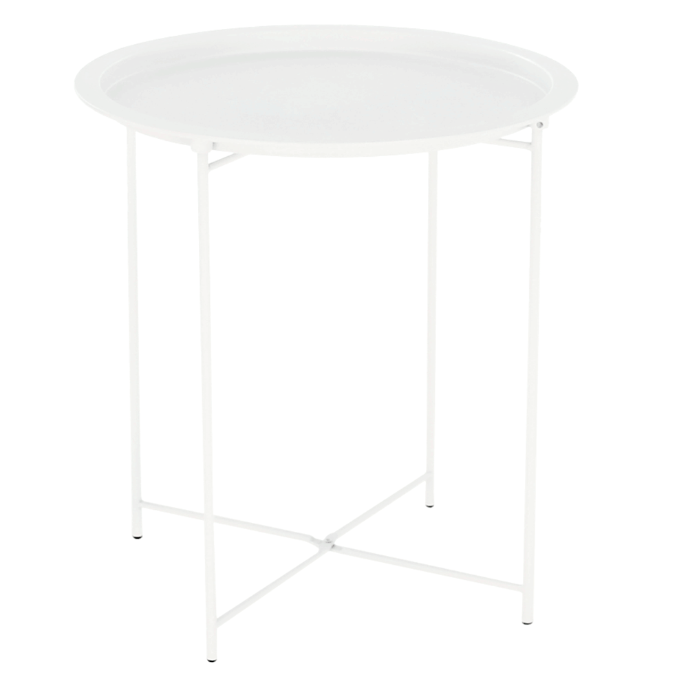 Masuta cu tava detasabila RENDER, alb, metal, 47x47x50 cm