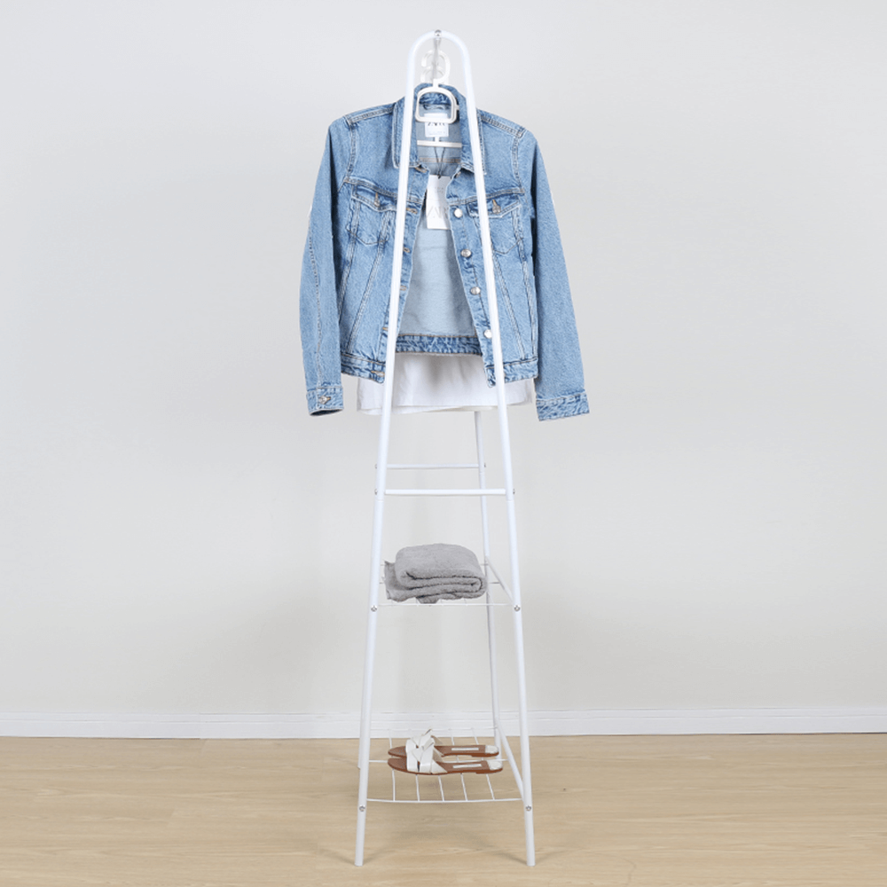 Stander haine RETOR, alb, metal, 60x35x160 cm