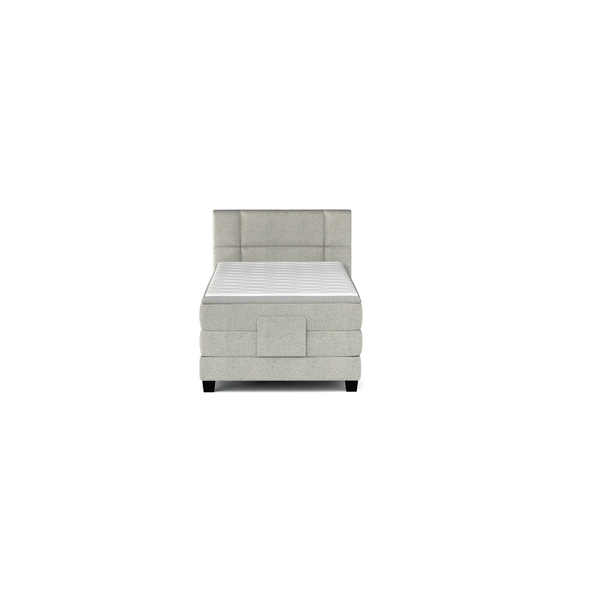 Pat boxspring REY 90x200, personalizabil materiale gama Oferta Avantaj, cu mecanism electric, saltele si topper