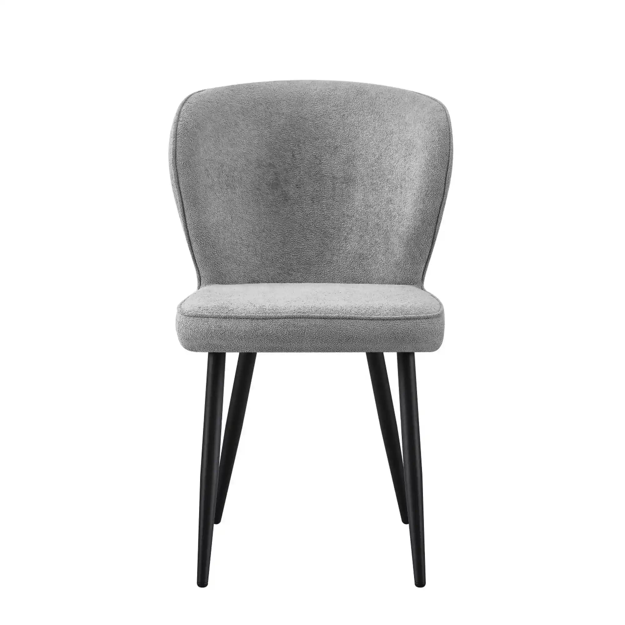 Scaun RIO 2, gri deschis/negru, stofa buclata/metal, 64x51x84 cm