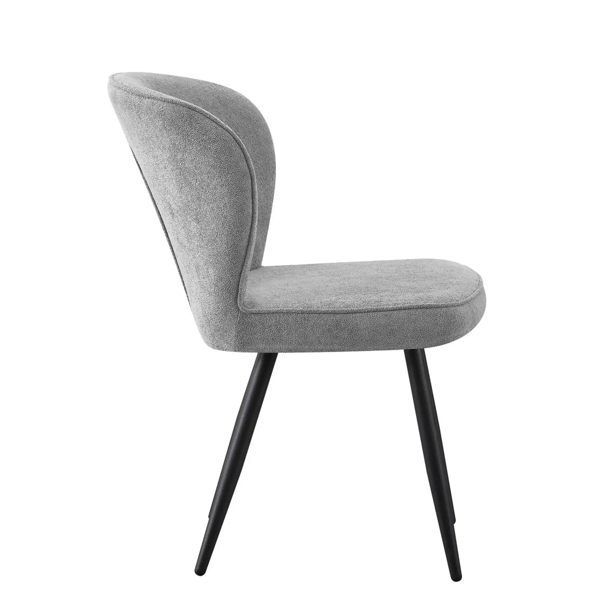 Scaun RIO 2, gri deschis/negru, stofa buclata/metal, 64x51x84 cm