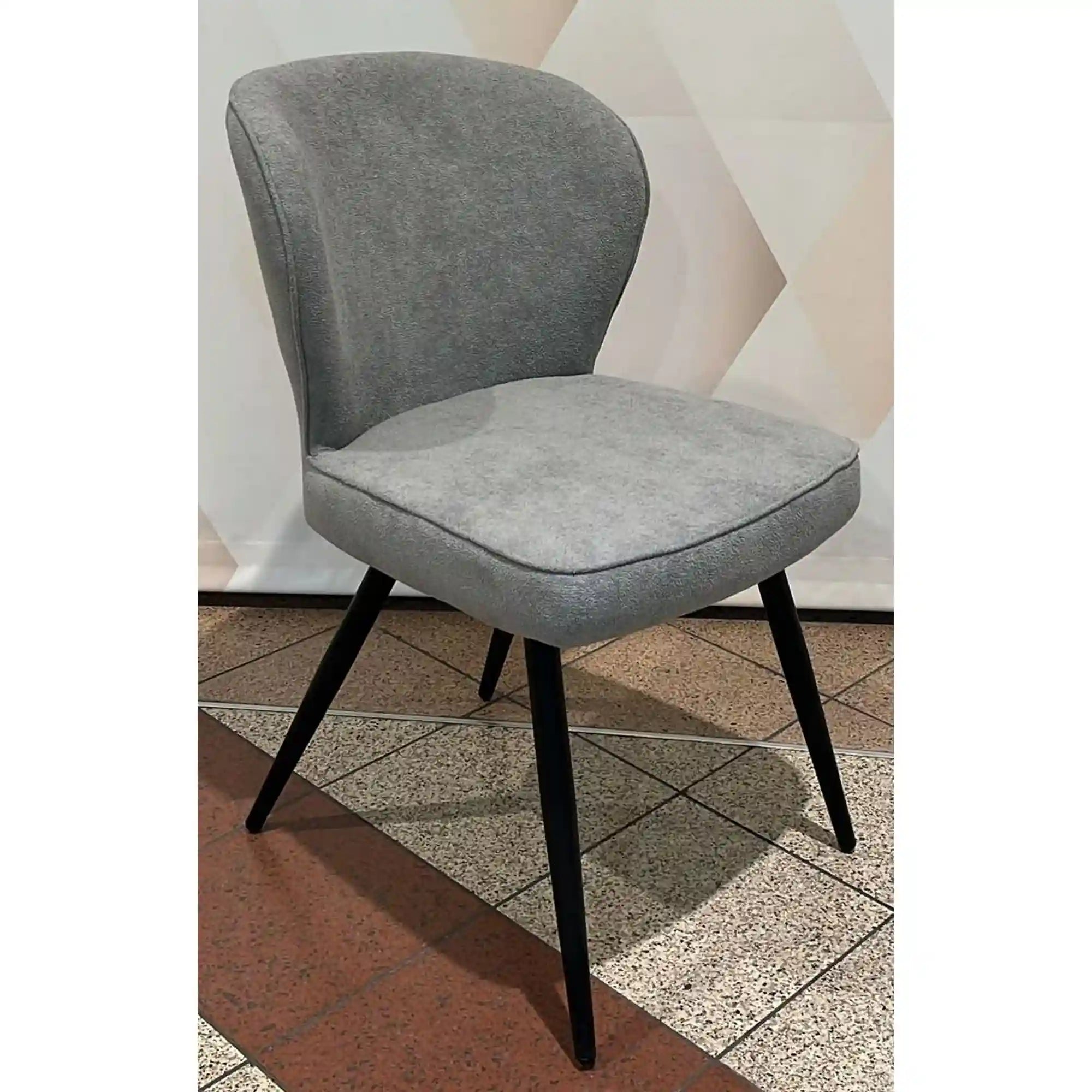 Scaun RIO 2, gri deschis/negru, stofa buclata/metal, 64x51x84 cm