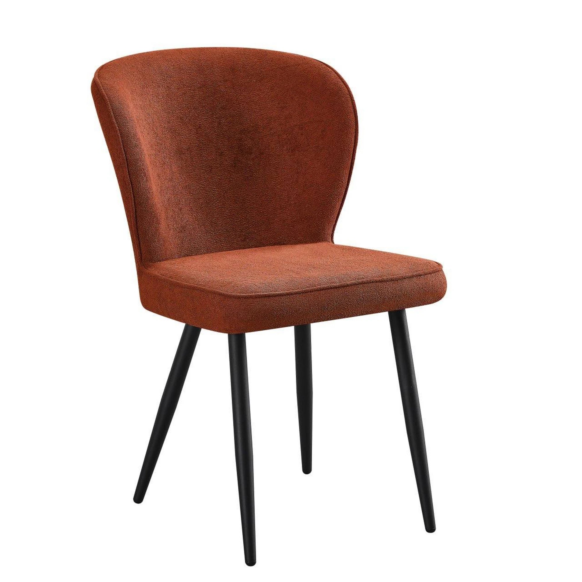 Scaun RIO 2, caramiziu/negru, stofa buclata/metal, 64x51x84 cm