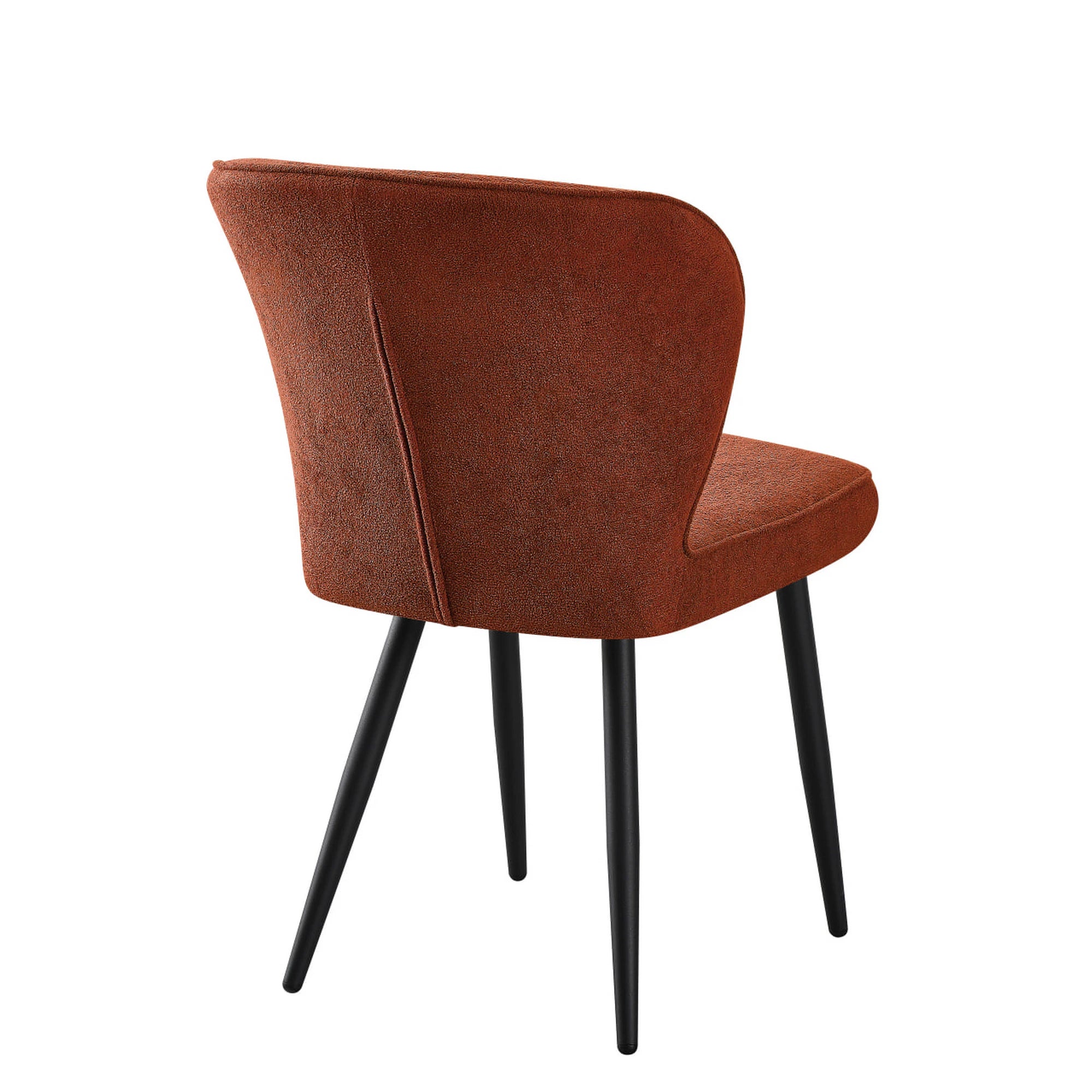 Scaun RIO 2, caramiziu/negru, stofa buclata/metal, 64x51x84 cm