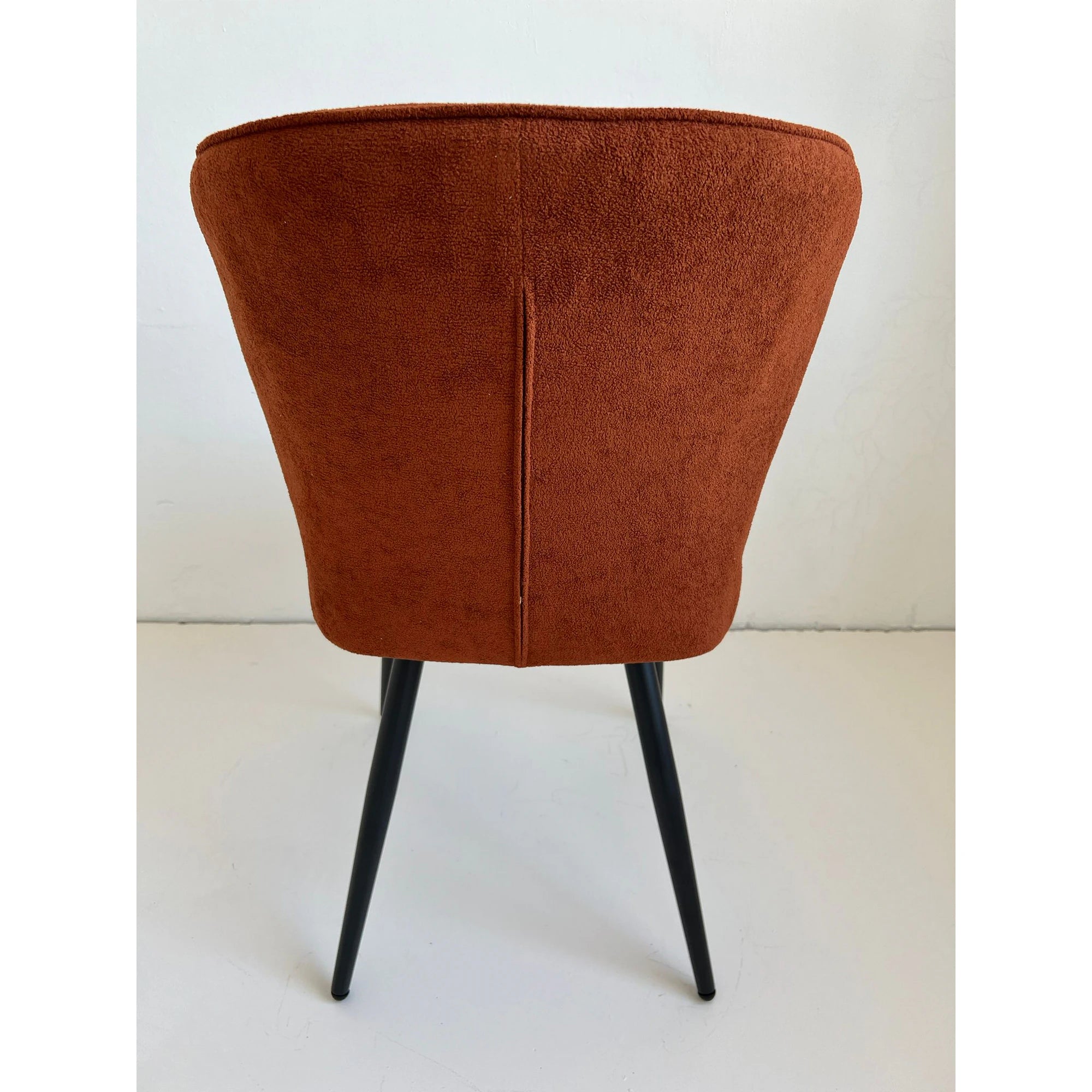 Scaun RIO 2, caramiziu/negru, stofa buclata/metal, 64x51x84 cm