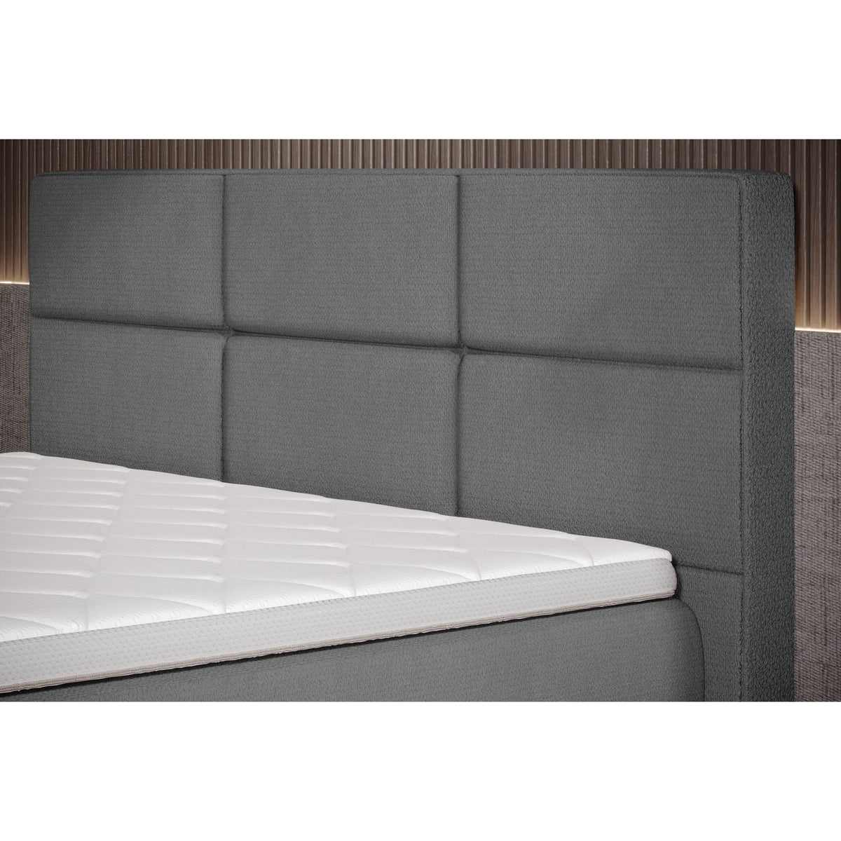 Pat boxspring RITA 140x200, personalizabil materiale gama Oferta Avantaj, cu saltele, topper si lada depozitare