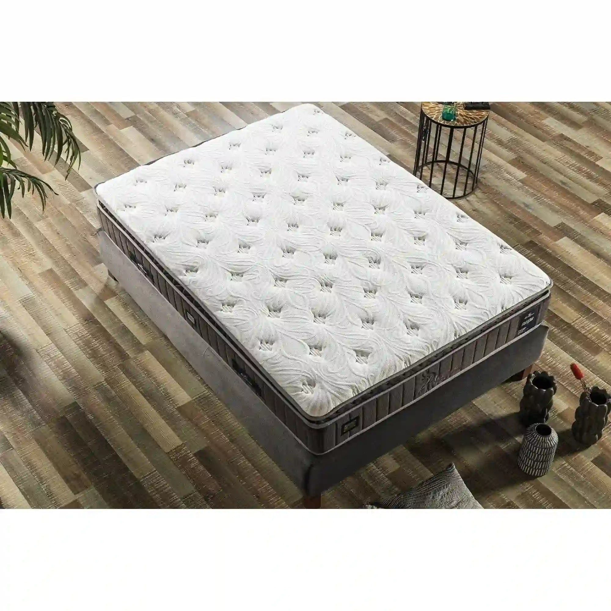 Saltea ALEGRA, alb/gri inchis, 120x200 cm