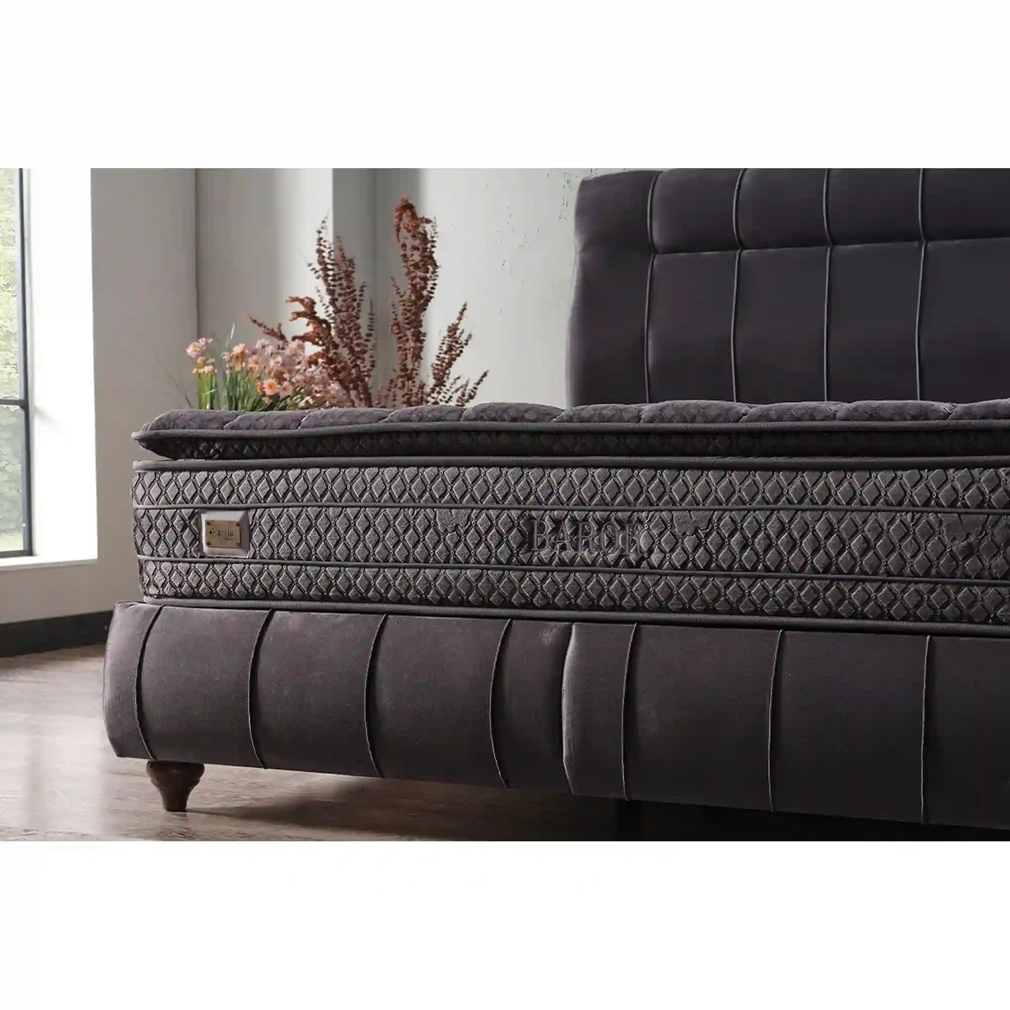 Saltea BAROK PLUS, gri inchis, 200x200 cm