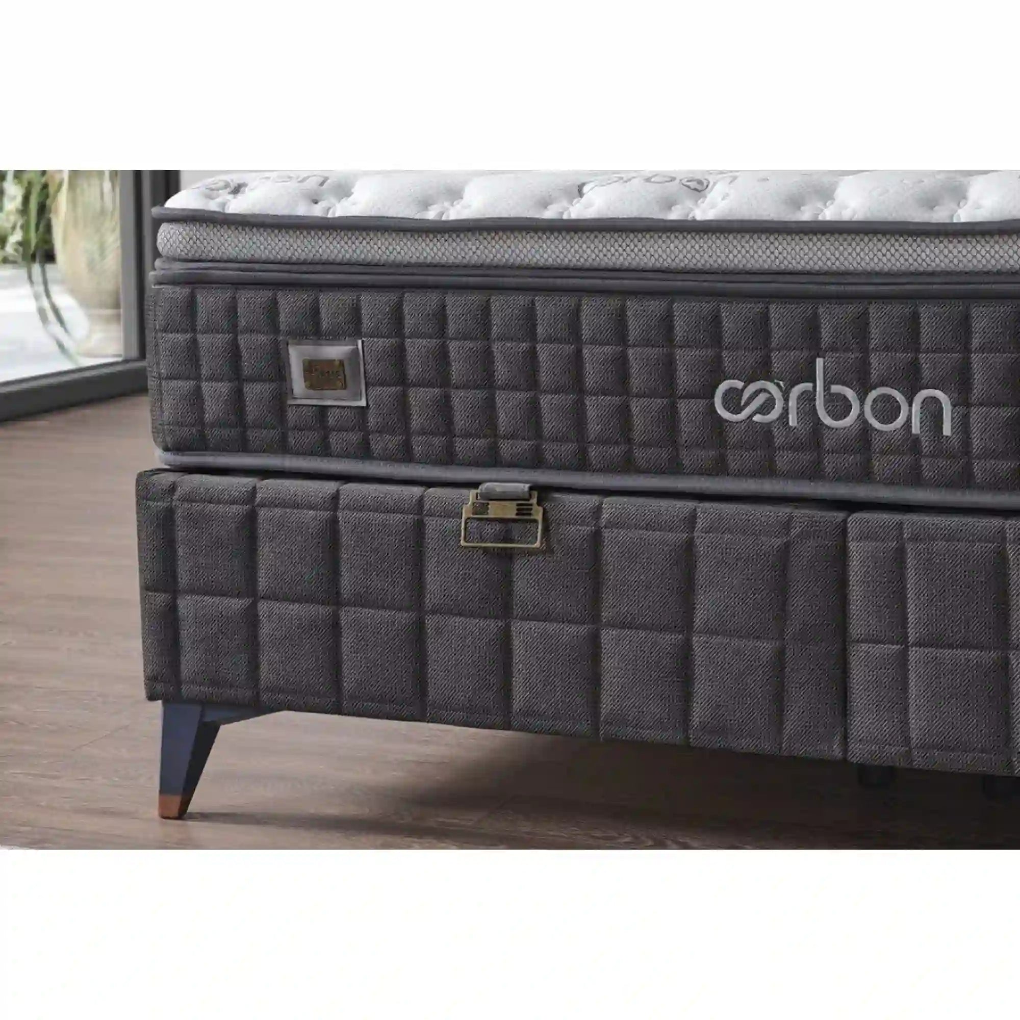 Saltea CARBON, alb/gri inchis, 160x200 cm
