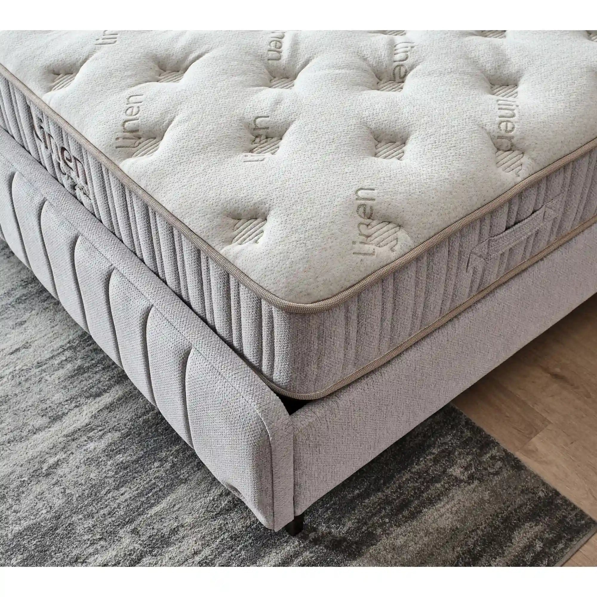 Saltea LINEN ORGANIC, gri, 160x200 cm