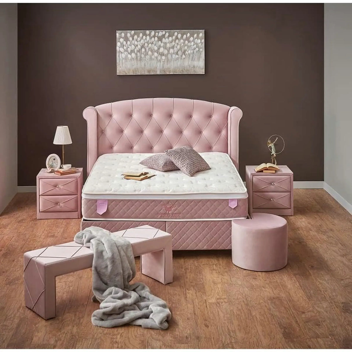 Saltea memory 140x200 VISCO LUX, alb/roz