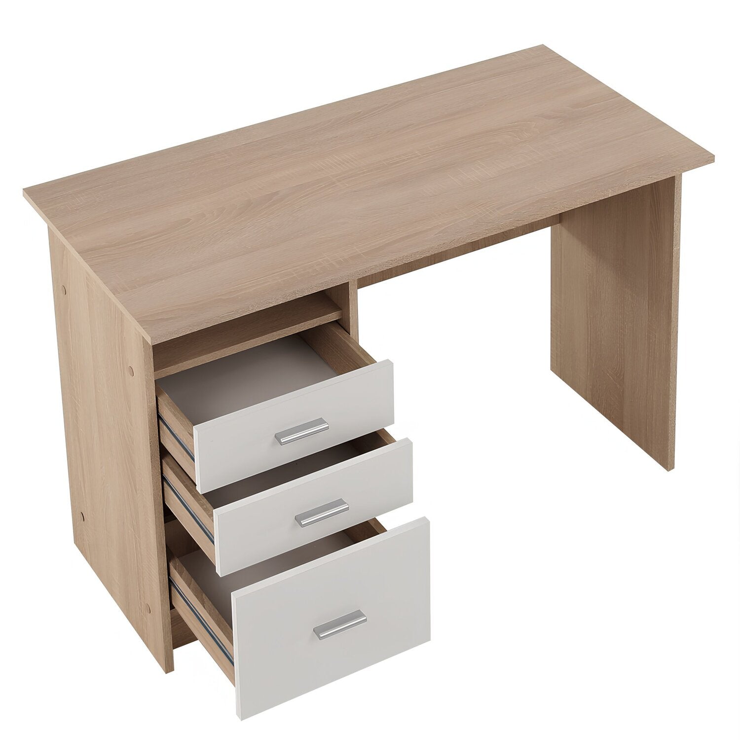 Birou SAMSON NEW, stejar sonoma/alb, PAL melaminat, 110x55x76 cm