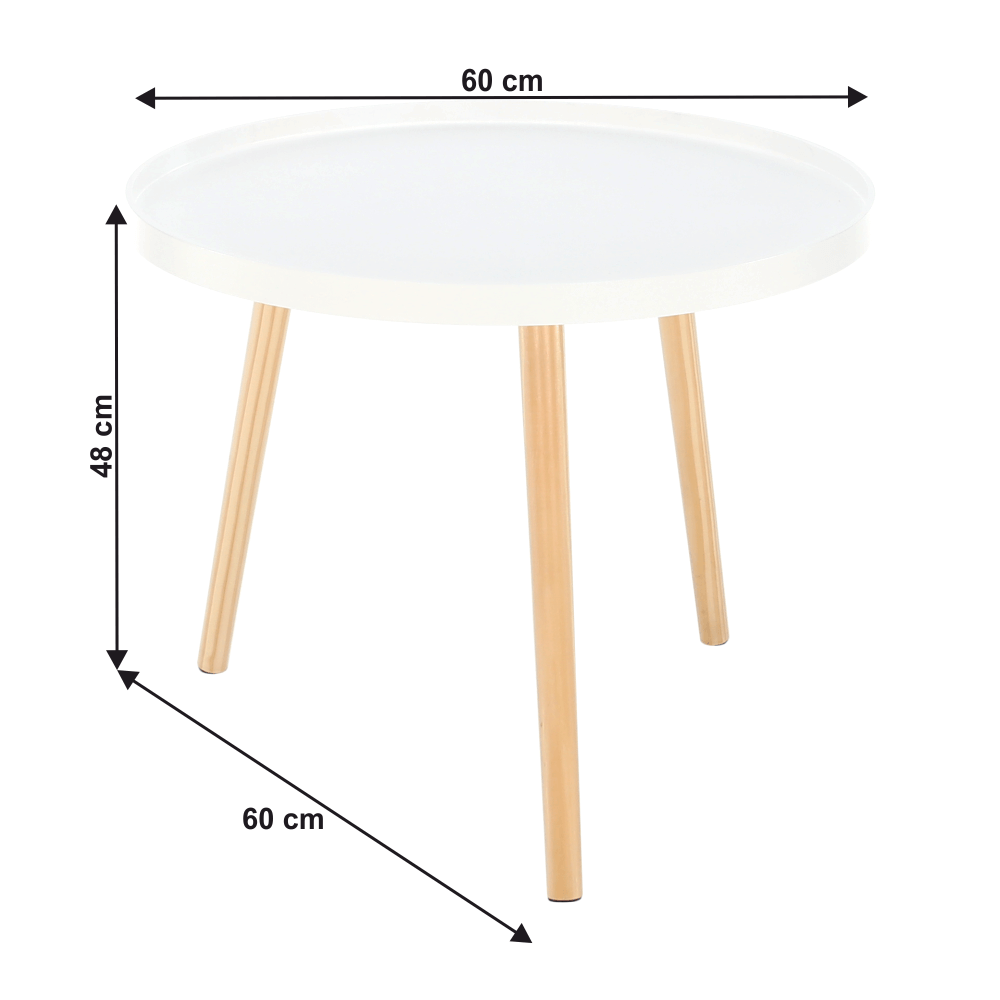 Masuta SANSE TYP 1, alb/stejar deschis, 60x60x48 cm